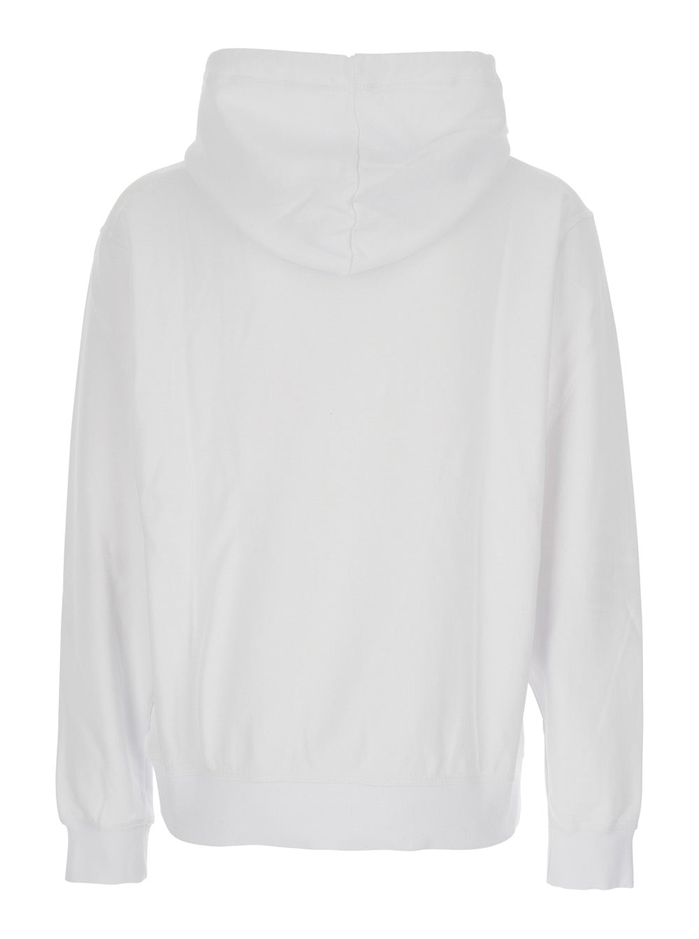 Dsquared2 Men White Cotton Hoodie With Front Logo Print For Men DSQUARED2