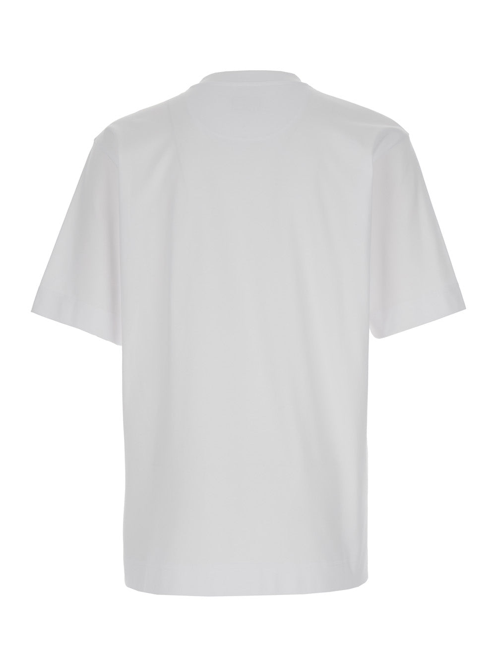 Fendi Men White Crewneck T-Shirt With Log Print On The Front In Cotton Man FENDI