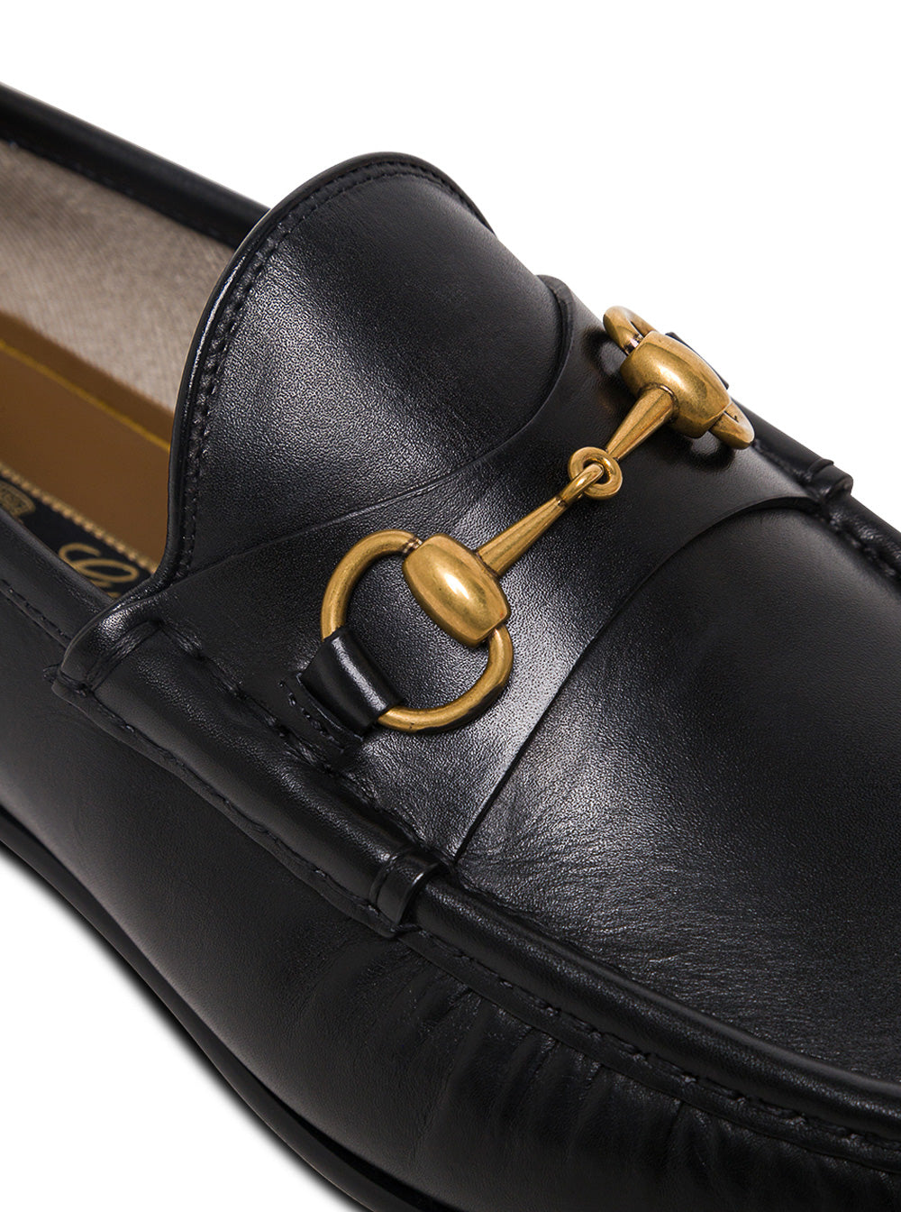 Gucci Men Loafers With Leather Clamp Detail Black Men GUCCI