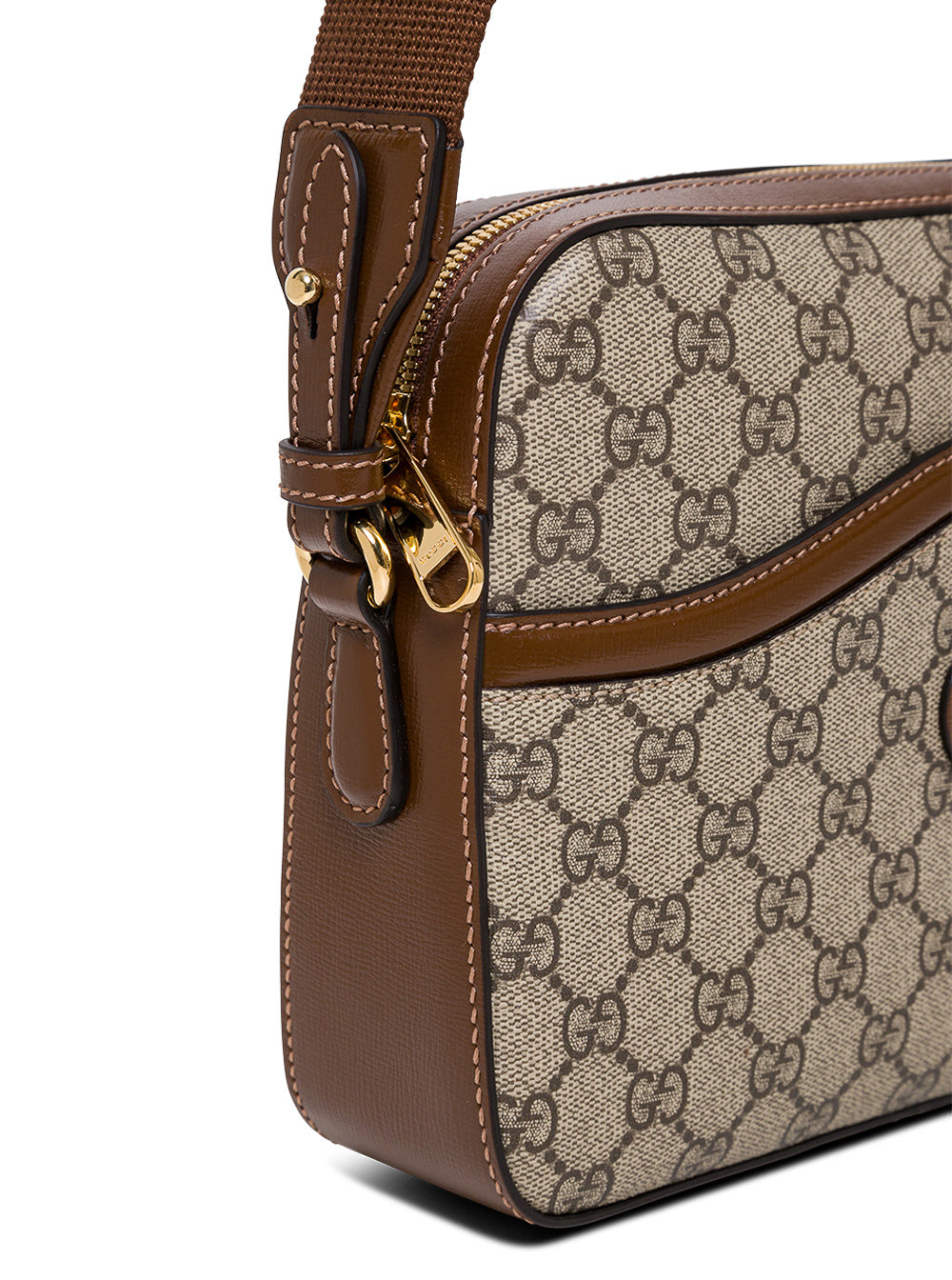 Gucci Men Beige Crossbody Bag With Adjustable Shoulder Strap And Logo Patch On The Front In Gg Canvas Man GUCCI