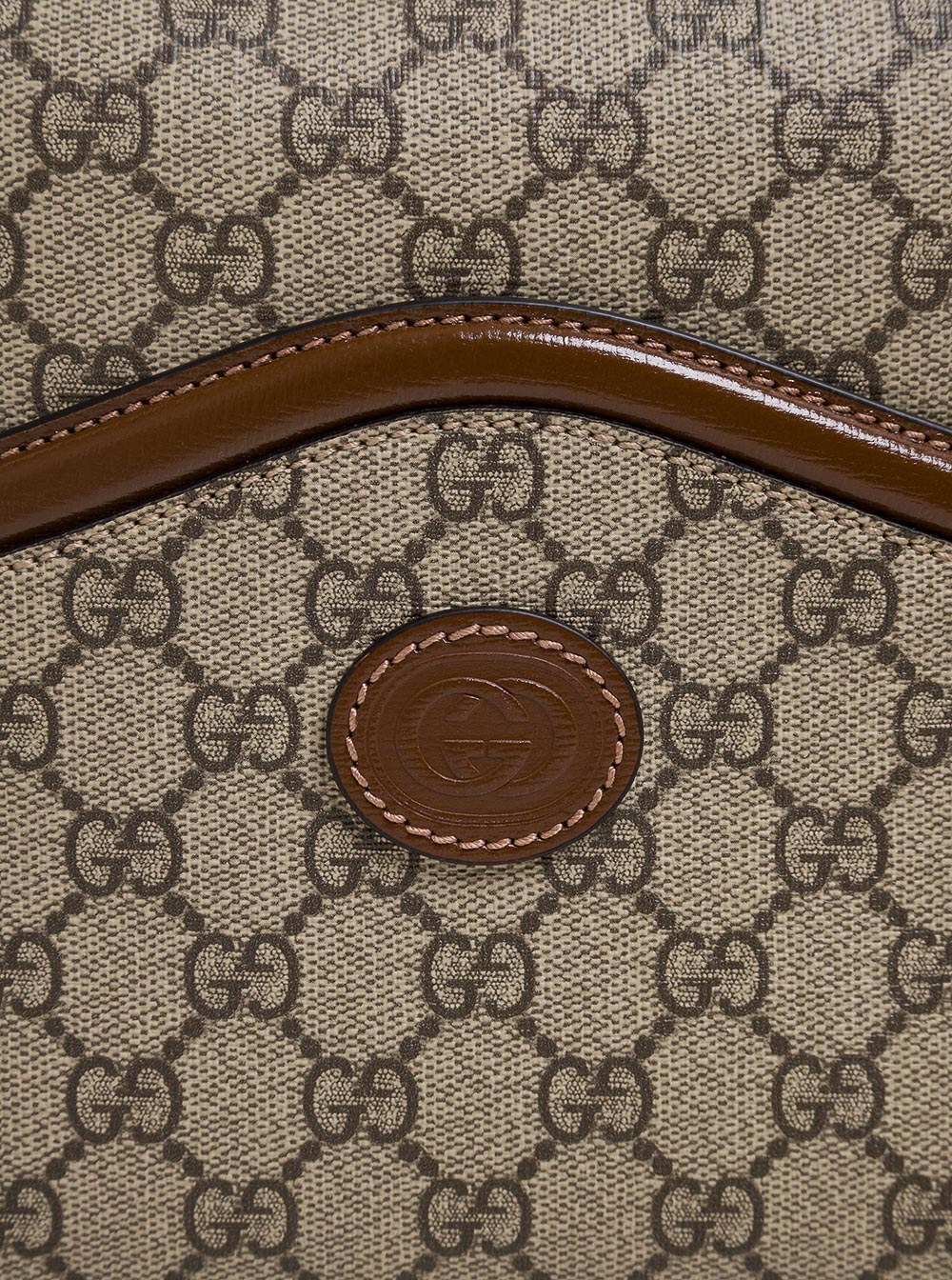 Gucci Men Beige Crossbody Bag With Adjustable Shoulder Strap And Logo Patch On The Front In Gg Canvas Man GUCCI