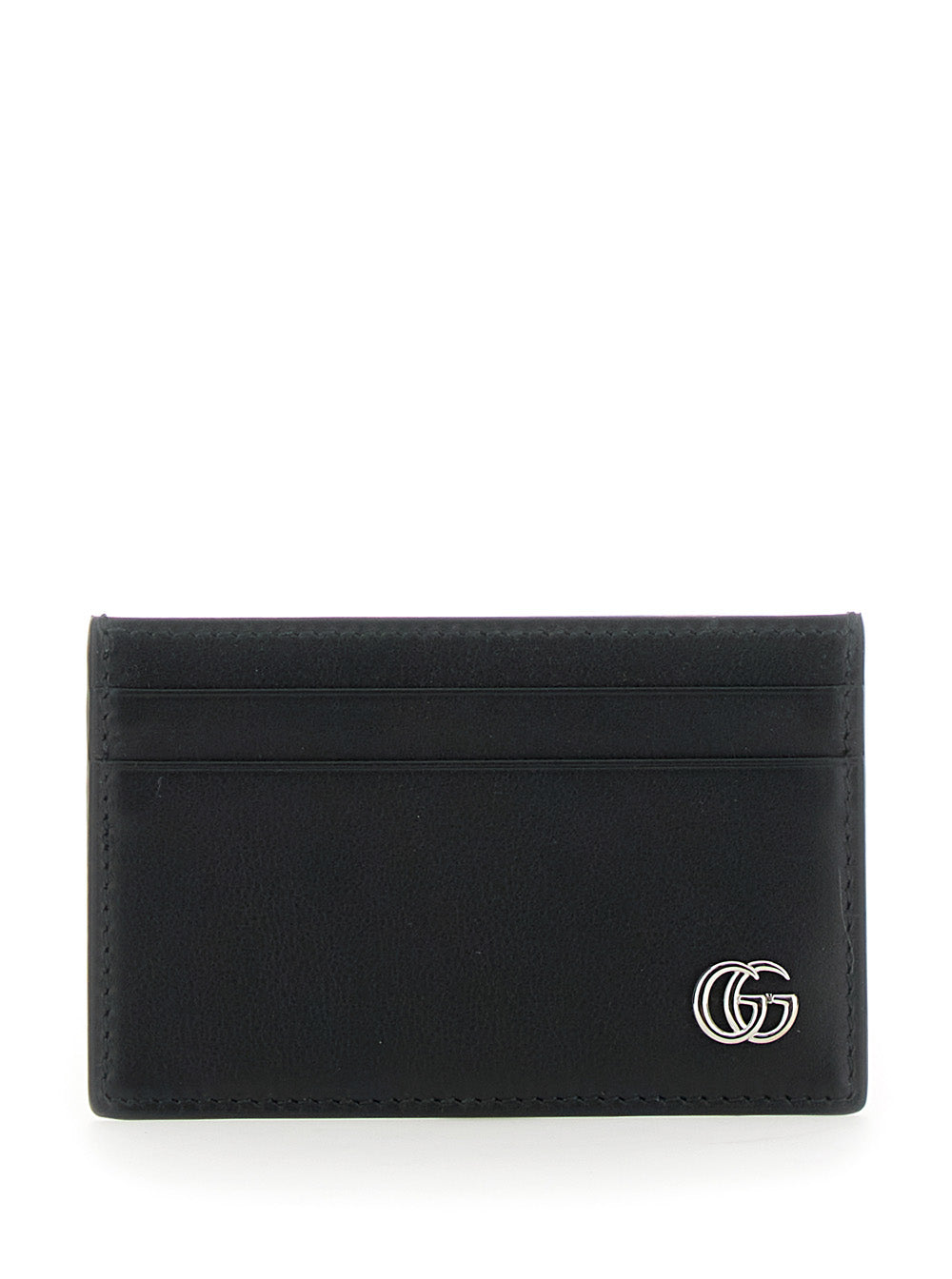 Gucci Men Black Card Holder With Double G Plaque On The Front In Leather Man GUCCI