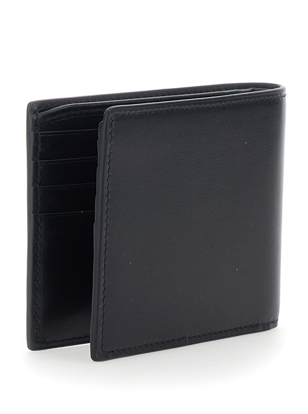 Gucci Men Black Bi-Fold Wallet With Horsebit On The Front And Embossed Logo On The Inside In Leather Man GUCCI