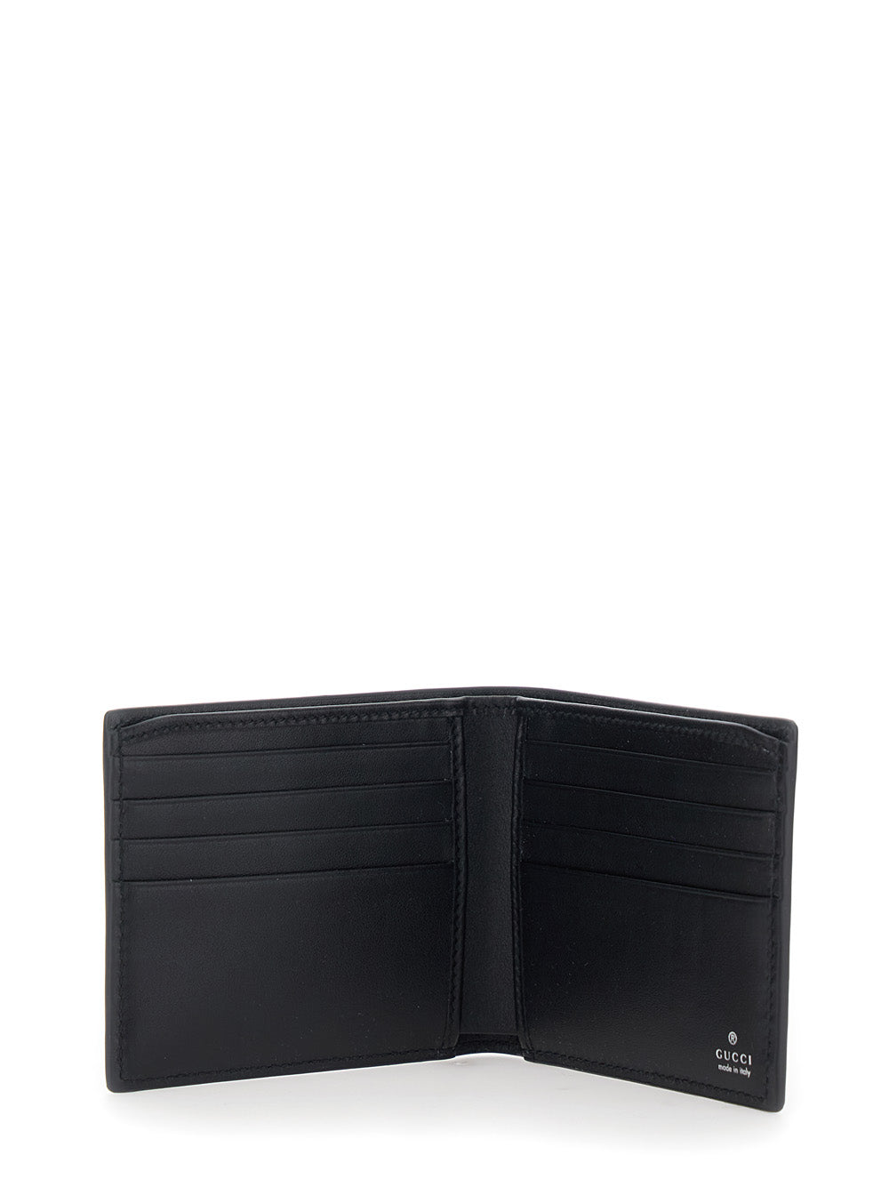Gucci Men Black Bi-Fold Wallet With Horsebit On The Front And Embossed Logo On The Inside In Leather Man GUCCI