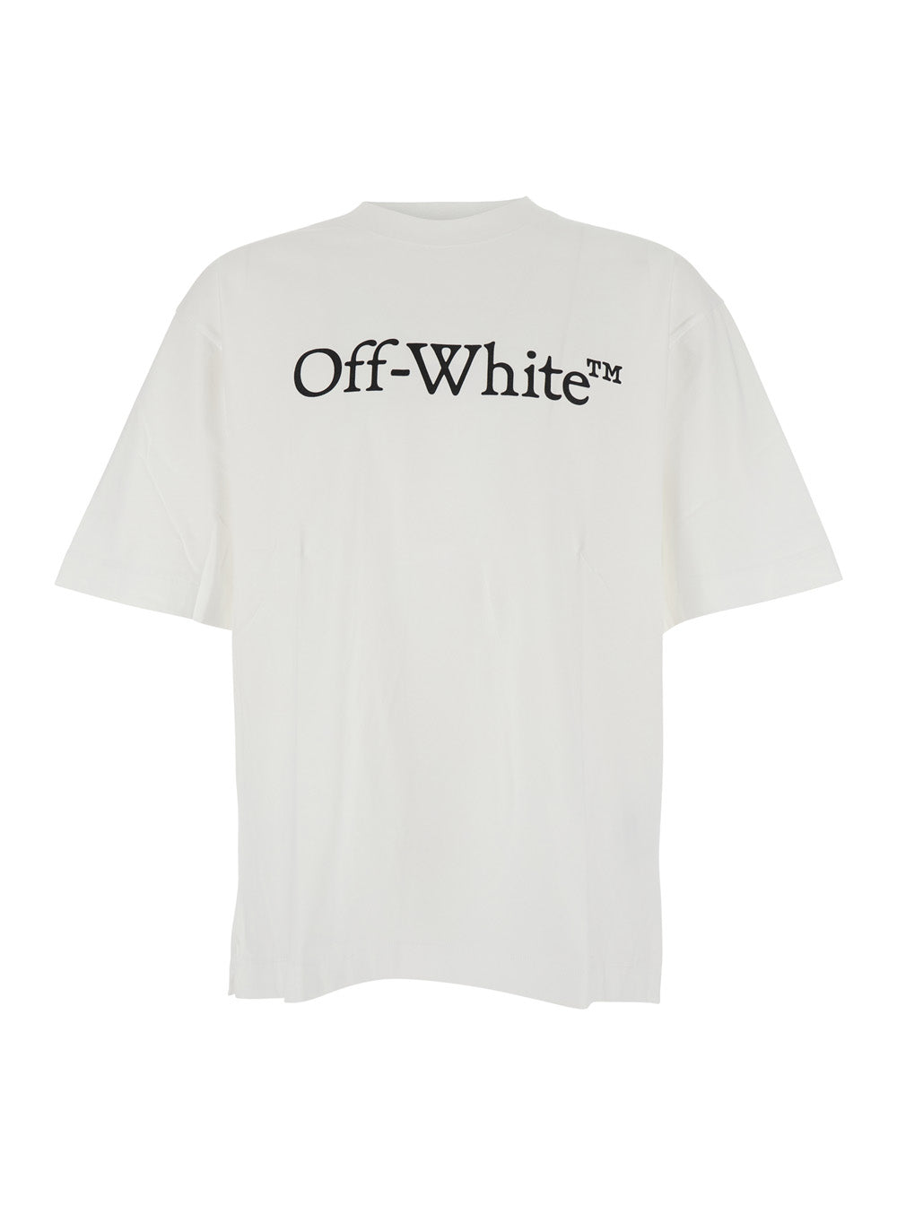 Off-White Men Oversized 'Logo' T-Shirt With Contrast Lettering Print In White Cotton For Men