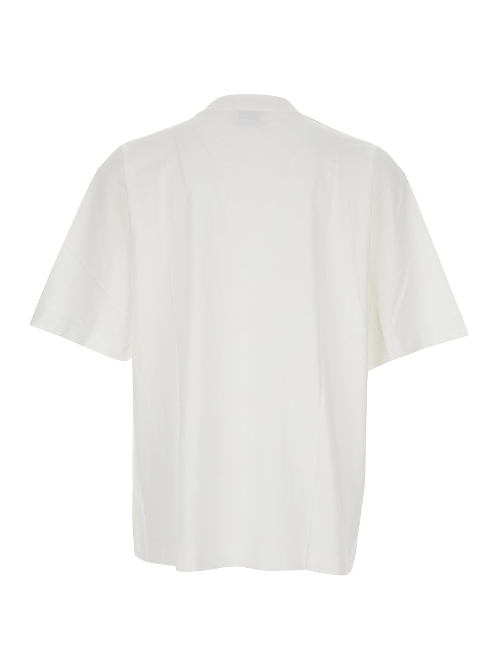 Off-White Men Oversized 'Logo' T-Shirt With Contrast Lettering Print In White Cotton For Men