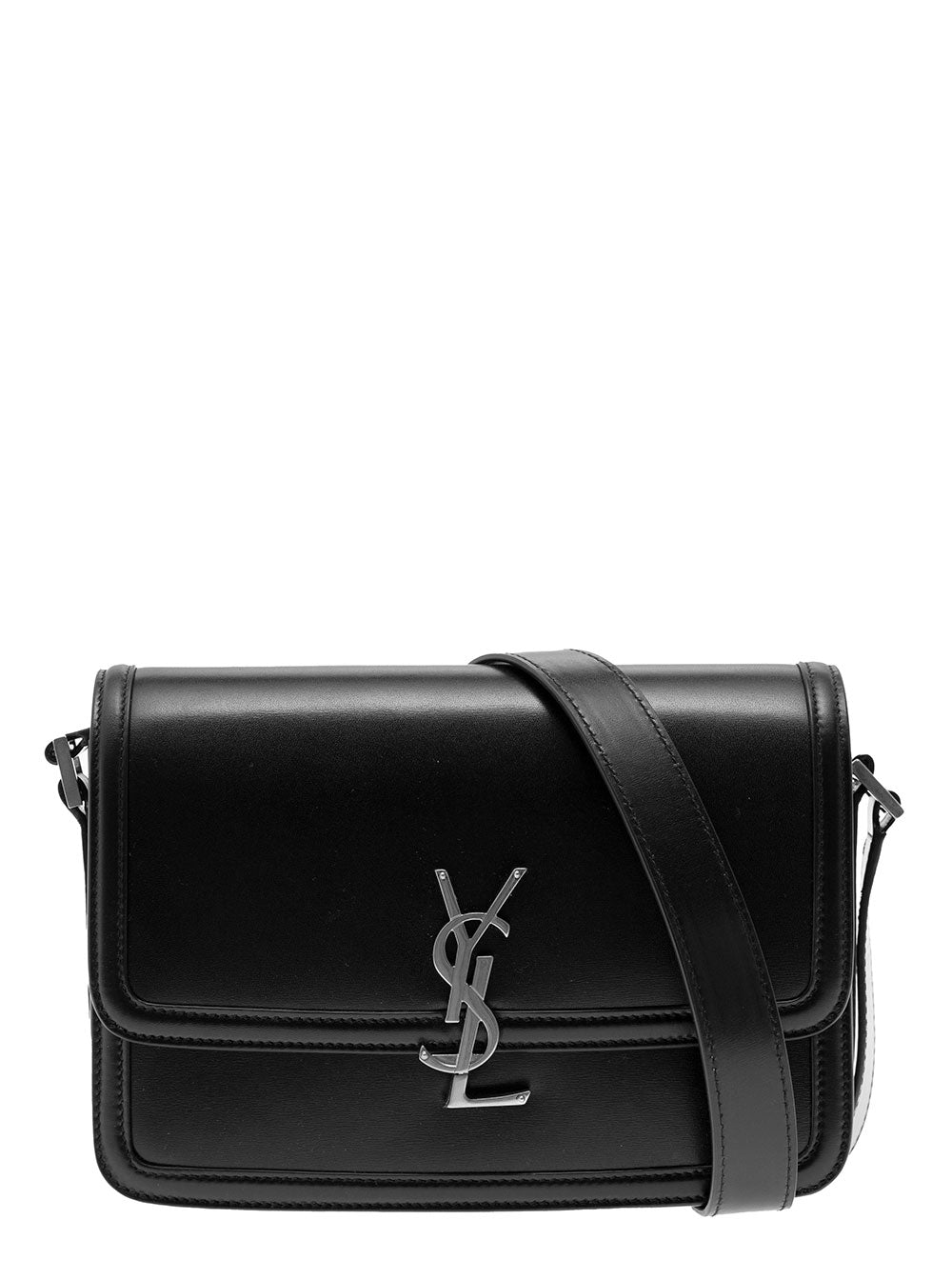 Saint Laurent Men Black Messenger Bag With Cassandre Detail In Smooth Leather Man SAINT LAURENT