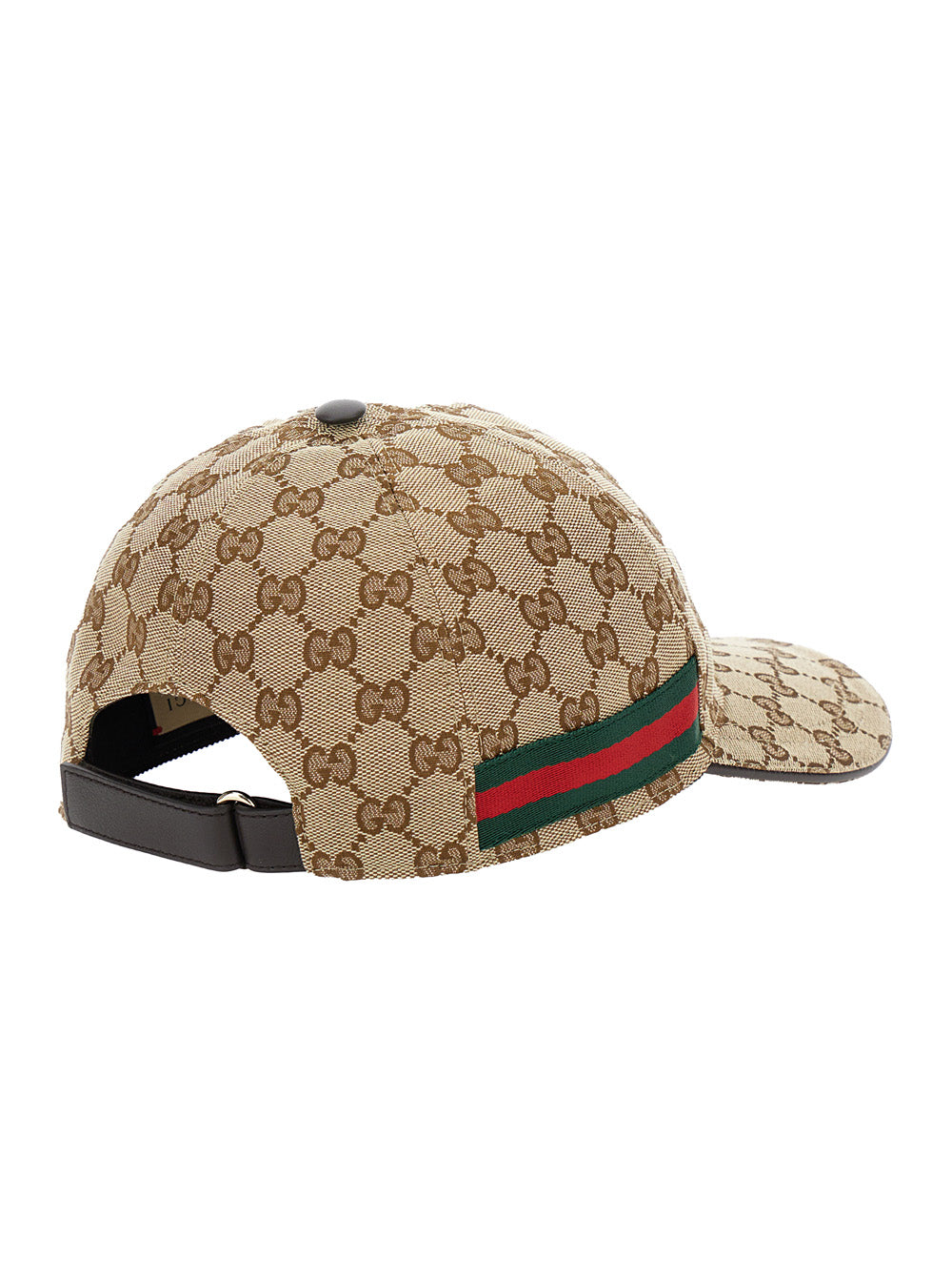 Gucci Men Beige Baseball Cap With Web Detail On The Side In Gg Canvas For Men GUCCI