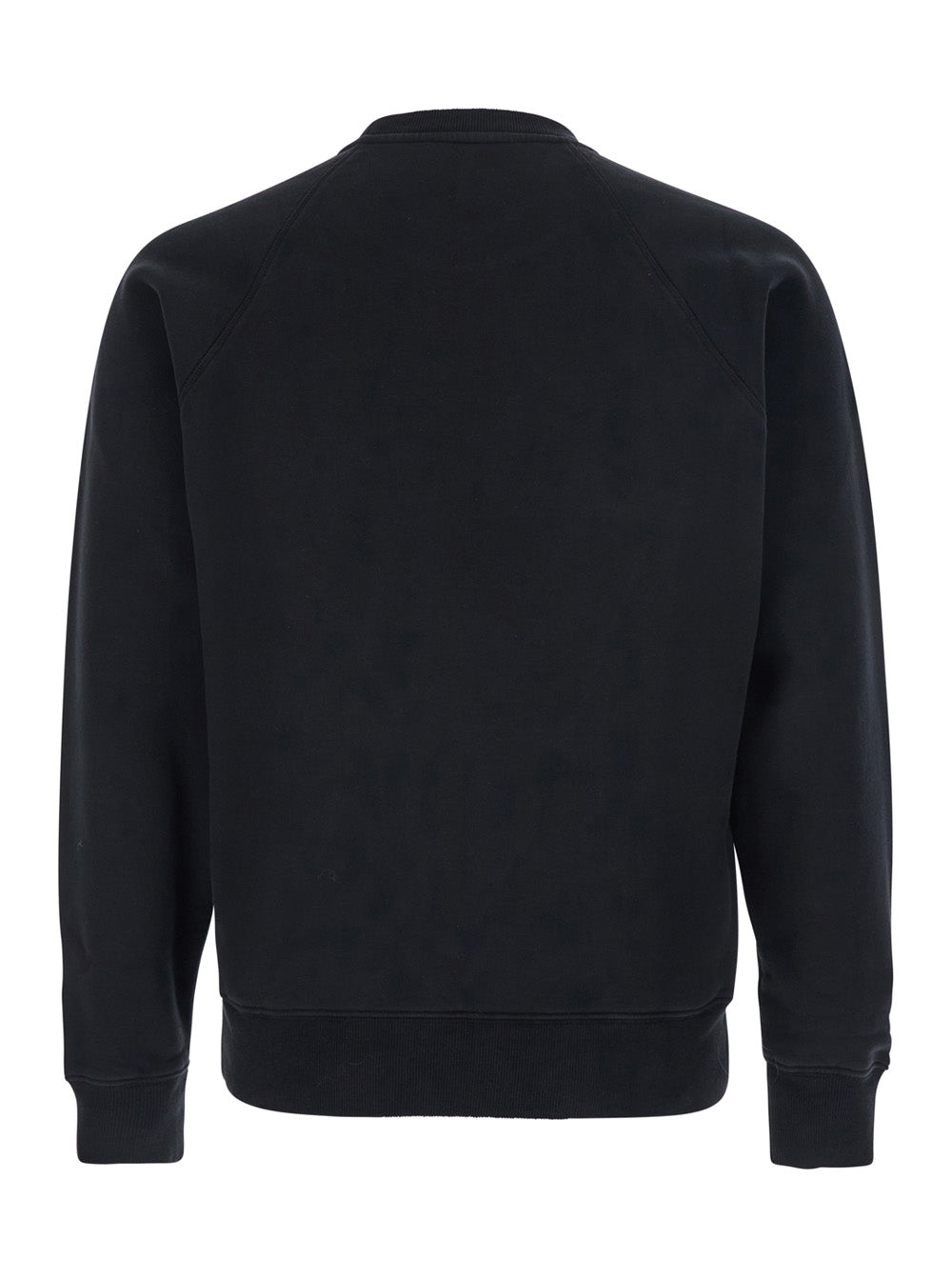 Tom Ford Men Black Crewneck Sweatshirt With Logo Patch On The Front In Cotton Man TOM FORD