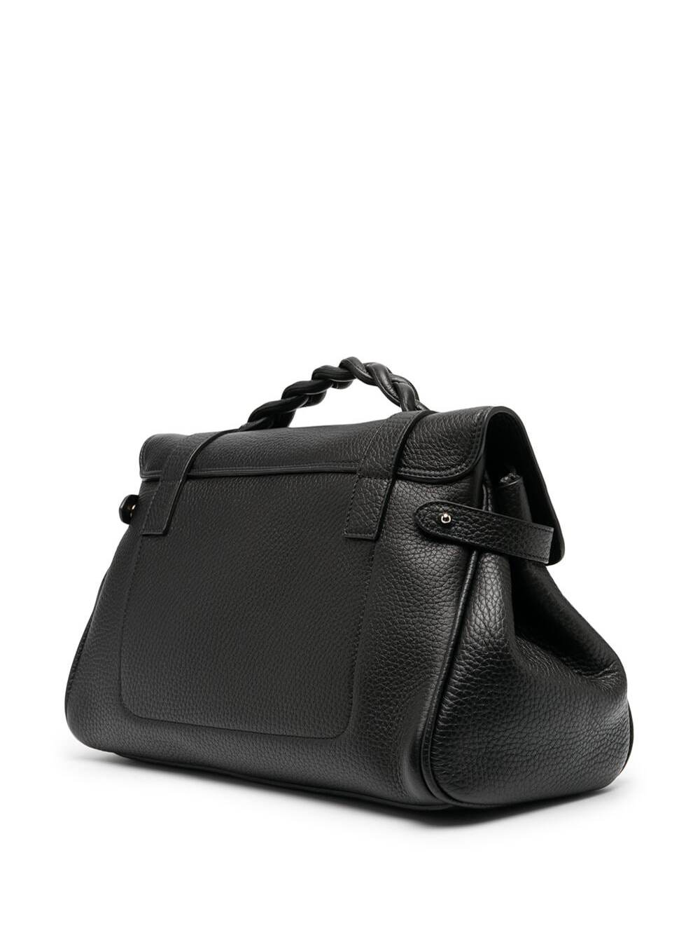 Mulberry Women 'Alexa' Black Handbag With Adjustable And Removable Shoulder Strap And Magnetic Closure In Granied Leather Woman MULBERRY