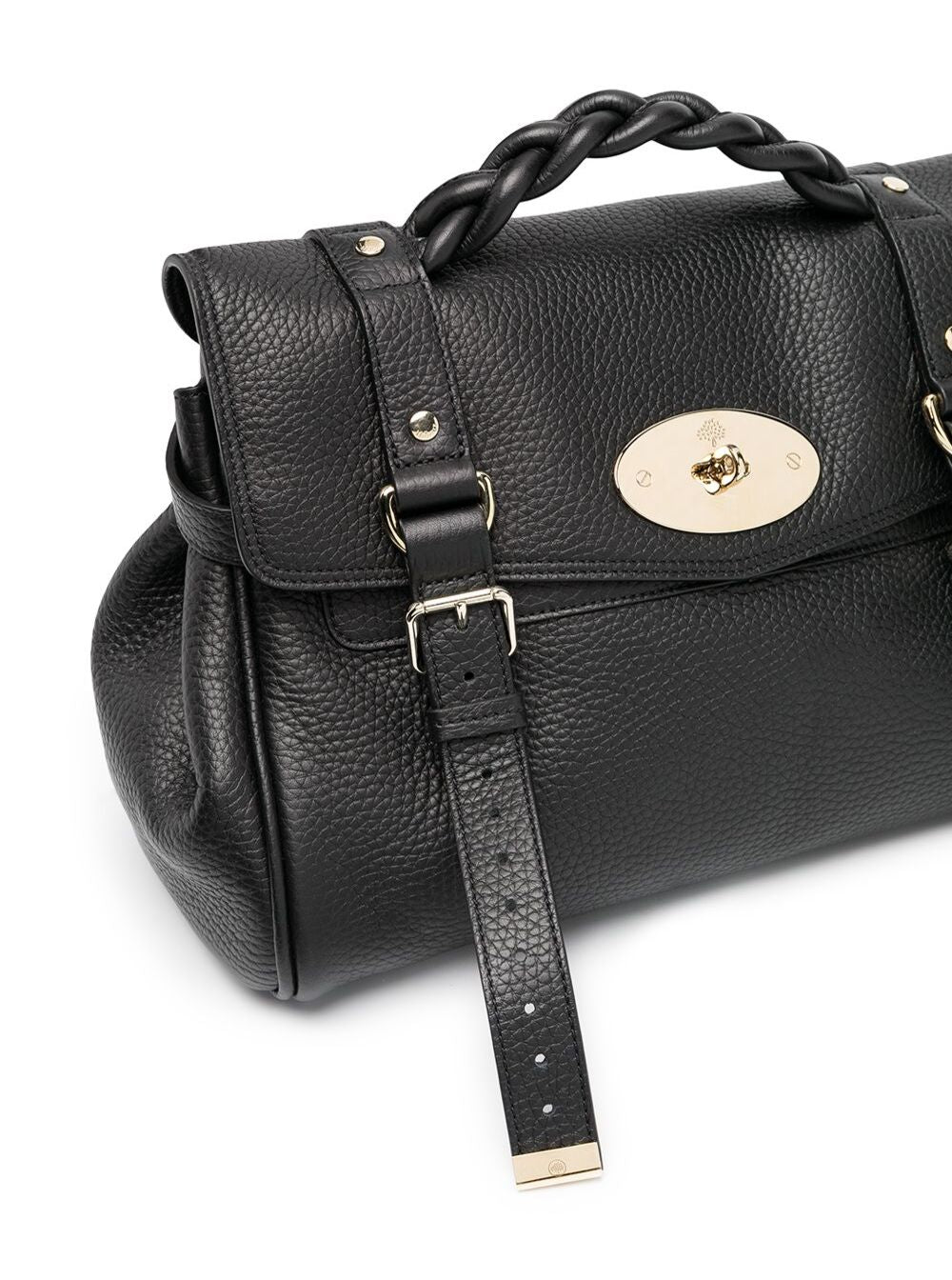 Mulberry Women 'Alexa' Black Handbag With Adjustable And Removable Shoulder Strap And Magnetic Closure In Granied Leather Woman MULBERRY