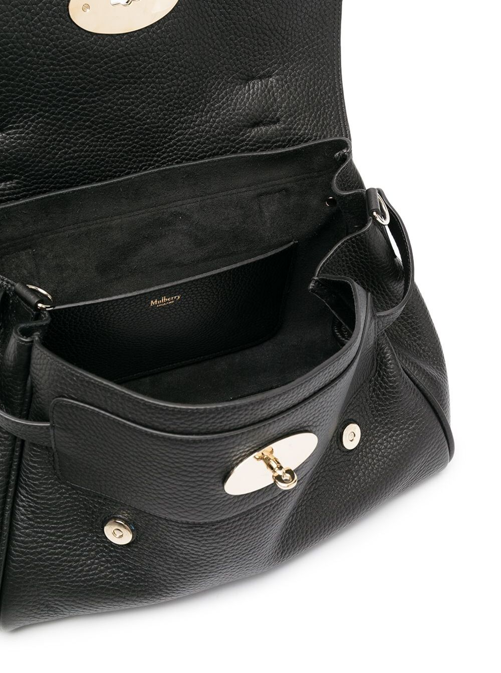 Mulberry Women 'Alexa' Black Handbag With Adjustable And Removable Shoulder Strap And Magnetic Closure In Granied Leather Woman MULBERRY
