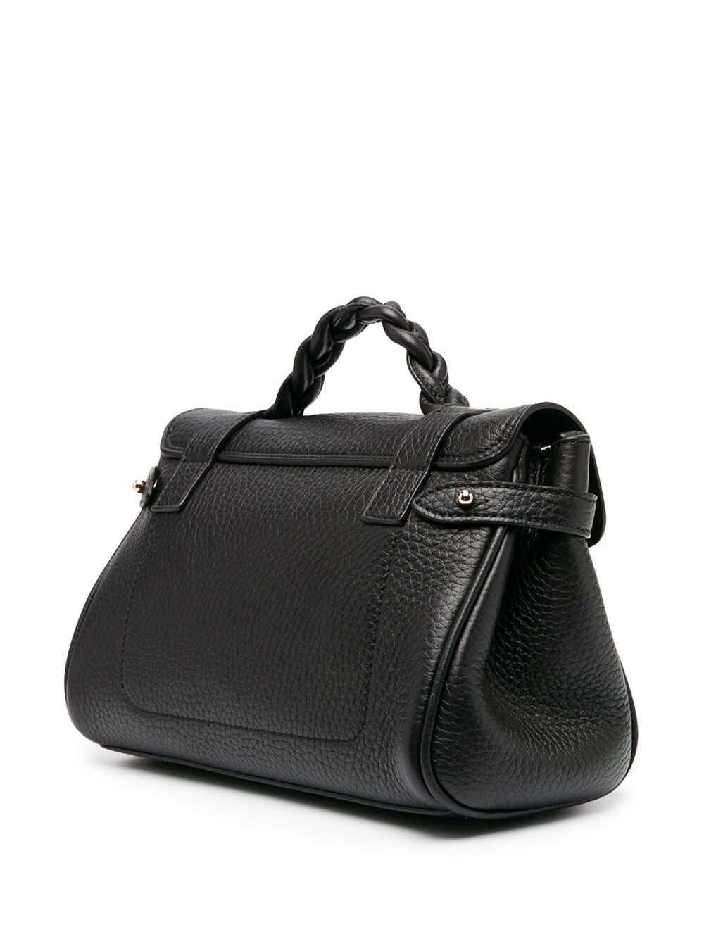 Mulberry Women 'Alexa' Black Mini Handbag With Adjustable And Removable Shoulder Strap And Braided Handle In Grained Leather Woman MULBERRY