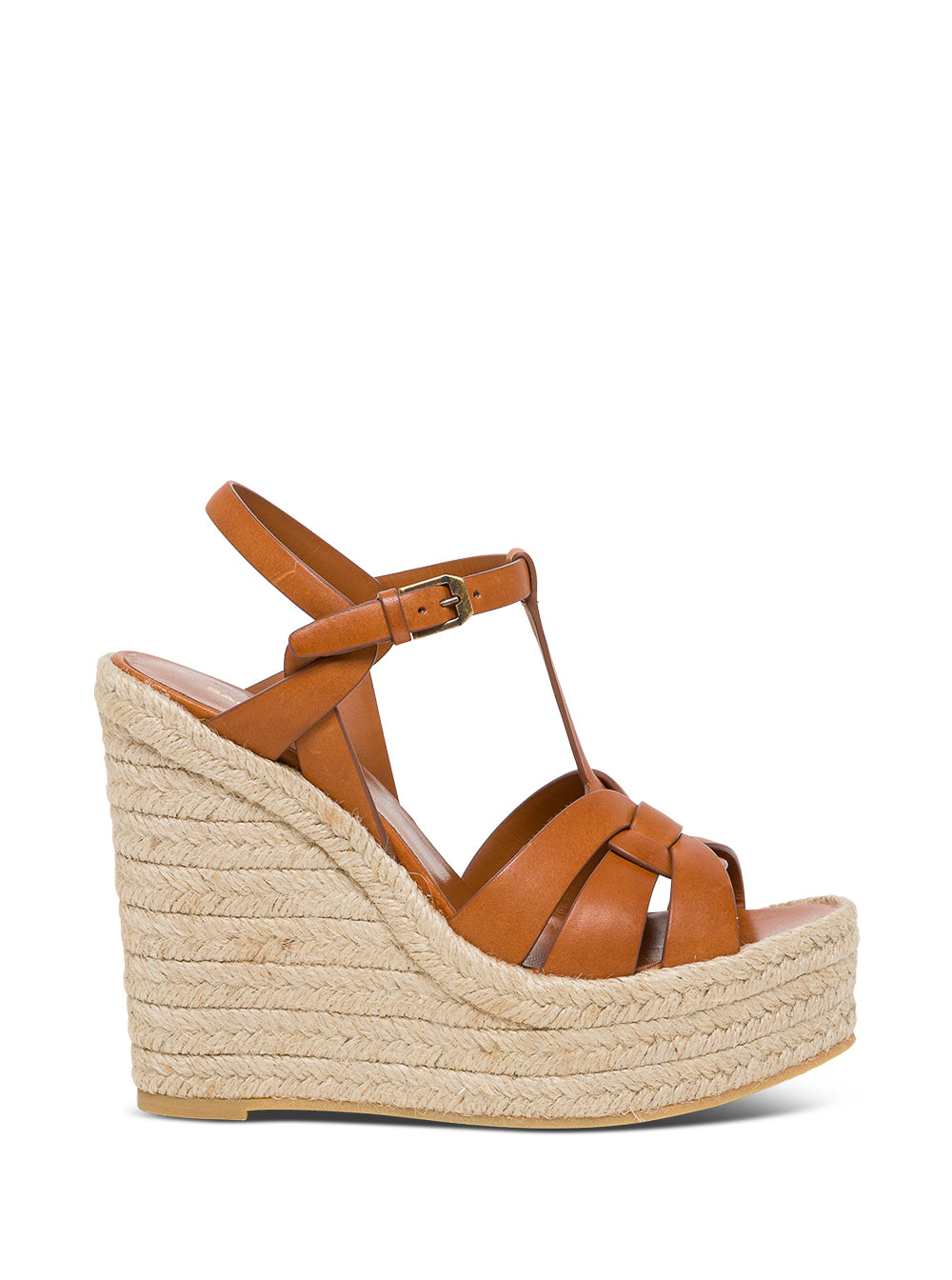 Saint Laurent Women 'Tribute' Brown Espadrilles In Leather Woman SAINT LAURENT
