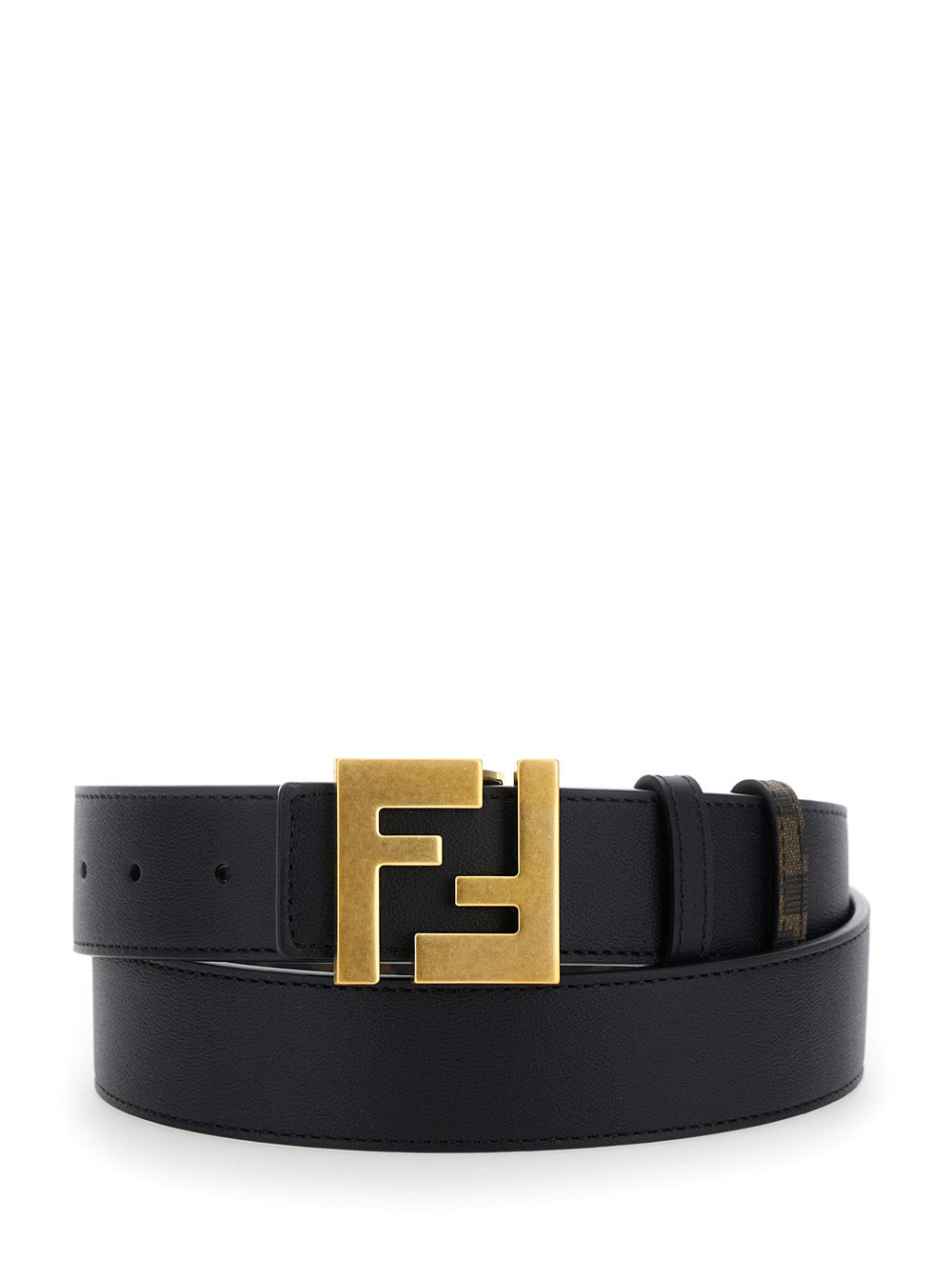 Fendi Men Brown Reversible Belt With Ff Buckle In Leather Man FENDI