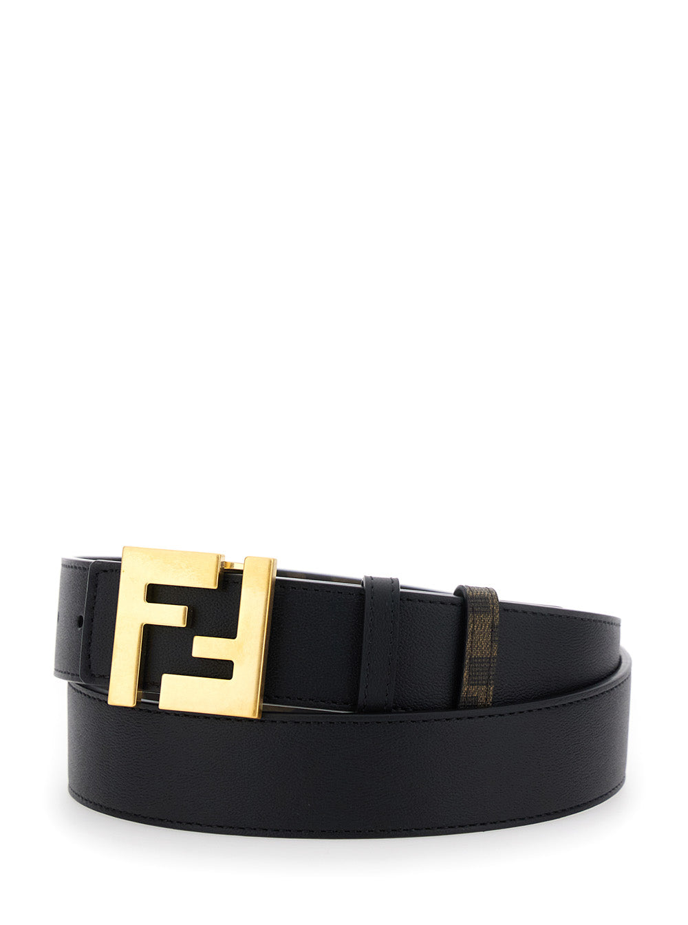 Fendi Men Brown Reversible Belt With Ff Buckle In Leather Man FENDI