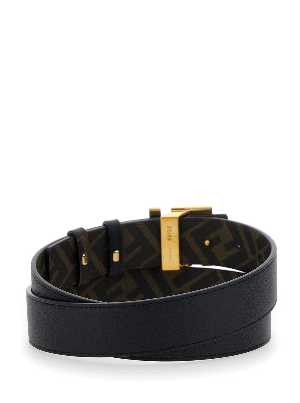Fendi Men Brown Reversible Belt With Ff Buckle In Leather Man FENDI