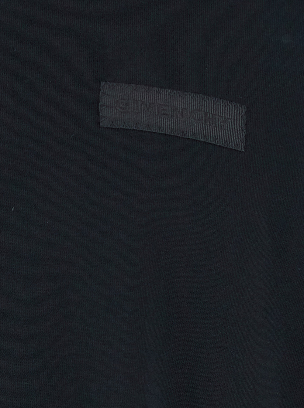 Givenchy Men Black T-Shirt With Logo Patch On The Front In Cotton For Men GIVENCHY