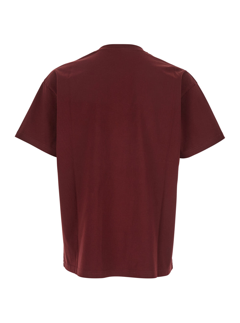 Givenchy Men Bordeaux T-Shirt With Logo Patch On Chest For Men GIVENCHY