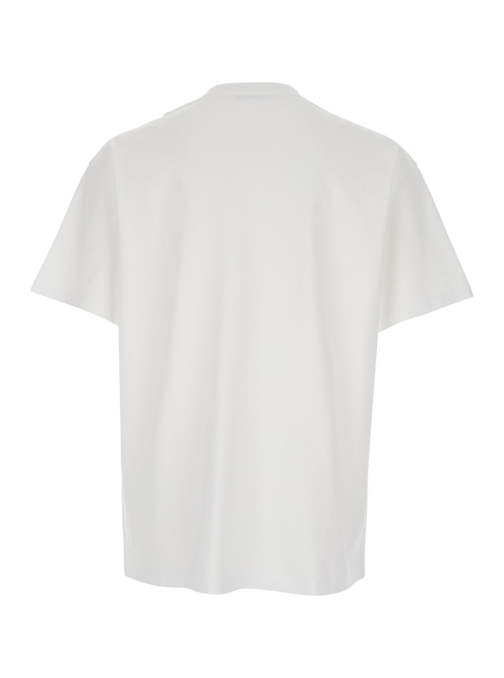 Givenchy Men White Crew Neck T-Shirt With Logo Patch On The Front In Cotton For Men GIVENCHY