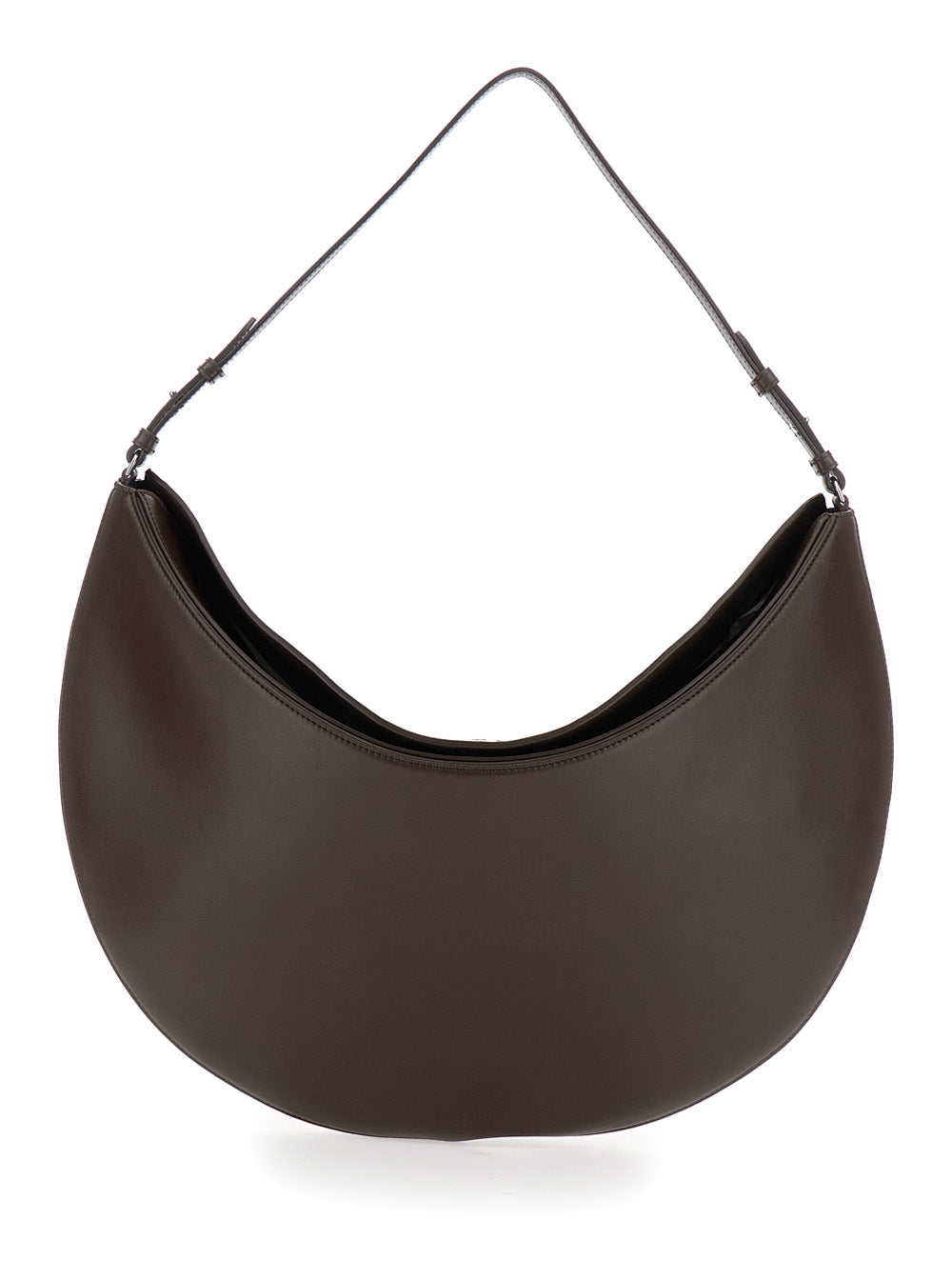 Jacquemus Women 'Le Calisso Rond Large' Brown Shoulder Bag With Adjustable Strap And Embossed Logo In Leather Woman JACQUEMUS