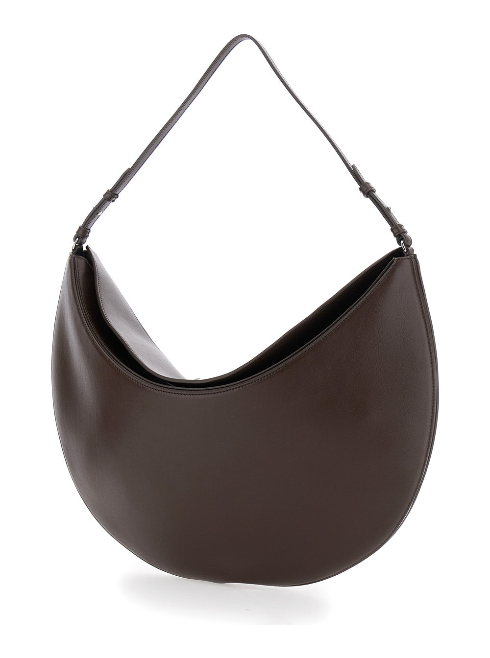 Jacquemus Women 'Le Calisso Rond Large' Brown Shoulder Bag With Adjustable Strap And Embossed Logo In Leather Woman JACQUEMUS