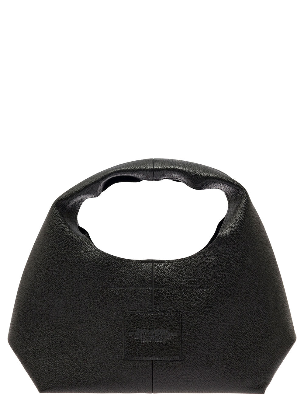 Marc Jacobs Women 'The Sack' Black Shoulder Bag With Embossed Logo In Hammered Leather Woman MARC JACOBS