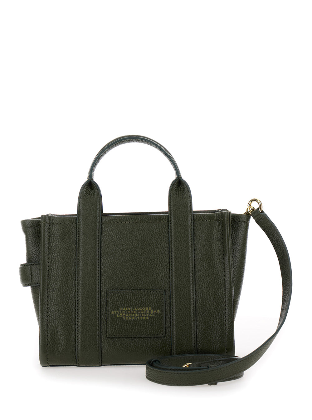 Marc Jacobs Women 'The Medium Tote Bag' Green Shoulder Bag With Logo In Grainy Leather Woman MARC JACOBS