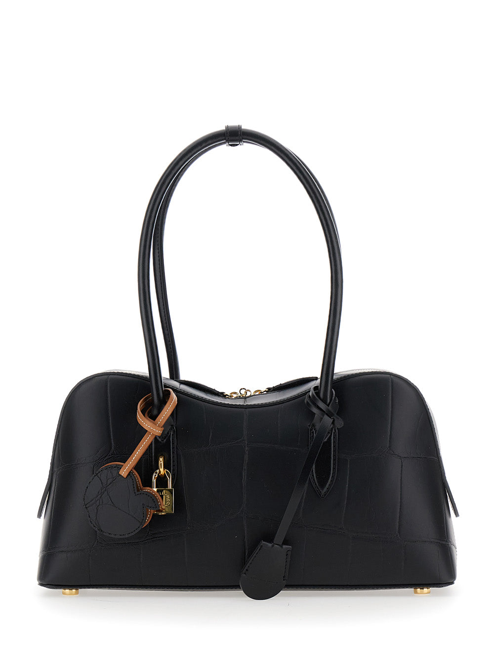 Stella Mccartney Women 'Ryder' Black Medium Handbag With Padlock Detail On The Front And Two Top Handles In Ecoleather Woman STELLA MCCARTNEY