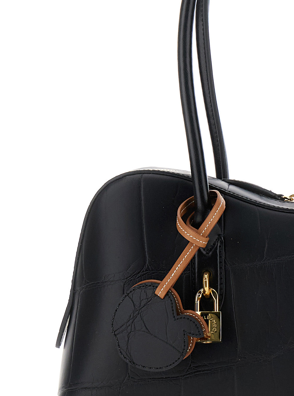 Stella Mccartney Women 'Ryder' Black Medium Handbag With Padlock Detail On The Front And Two Top Handles In Ecoleather Woman STELLA MCCARTNEY