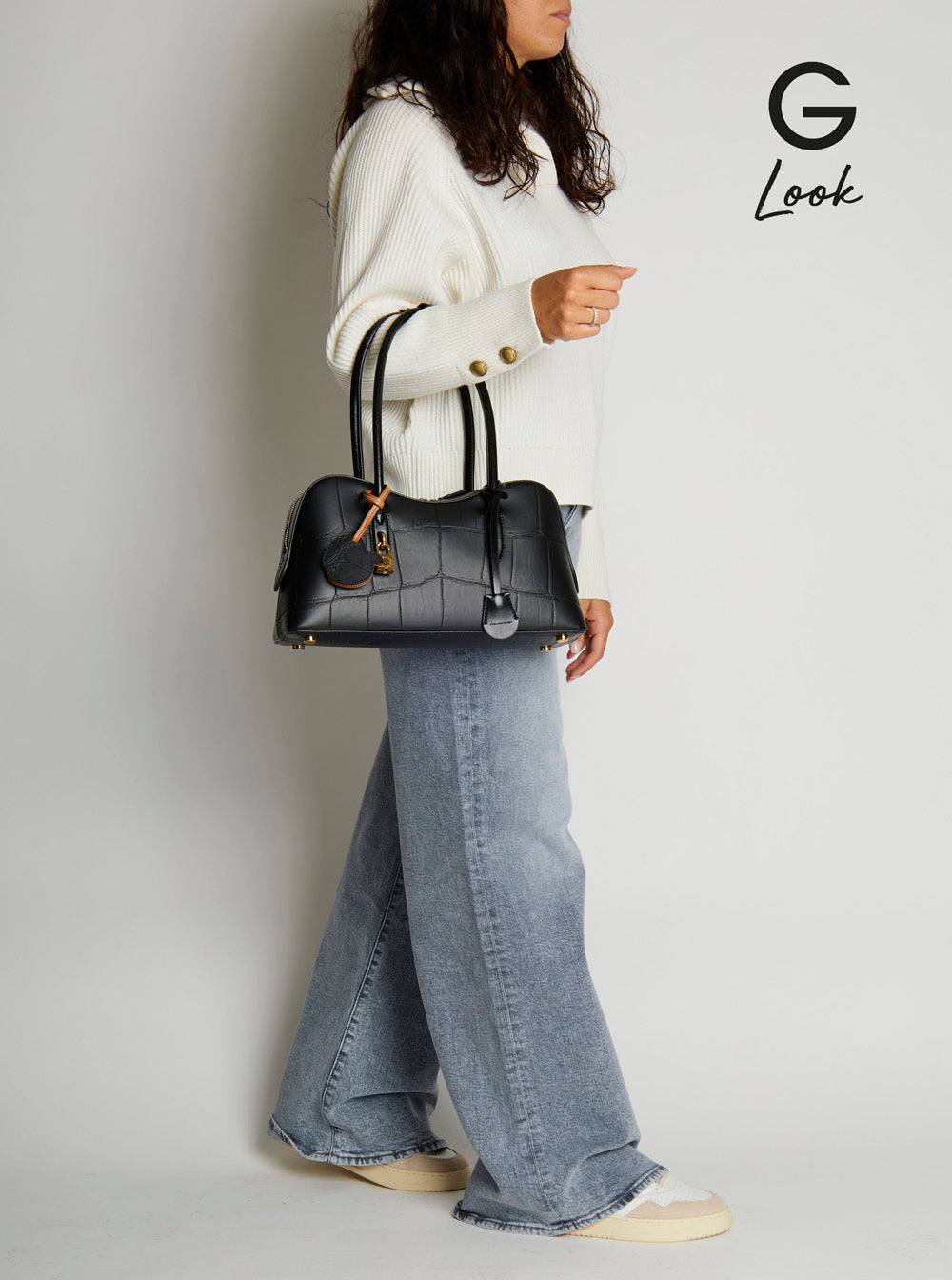 Stella Mccartney Women 'Ryder' Black Medium Handbag With Padlock Detail On The Front And Two Top Handles In Ecoleather Woman STELLA MCCARTNEY