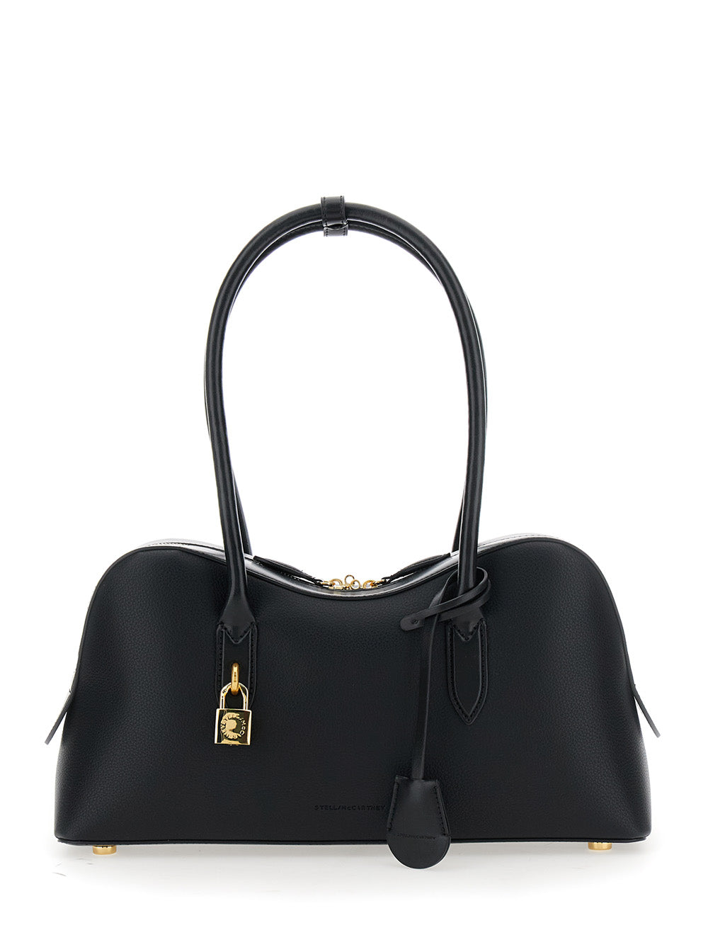 Stella Mccartney Women 'Ryder' Black Handbag With Two Top Handles And Front Padlock Detail With Logo In Ecoleather Woman STELLA MCCARTNEY