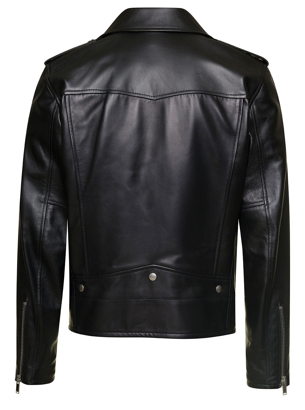Saint Laurent Men Biker Jacket With Zipped Pockets In Smooth Leather SAINT LAURENT