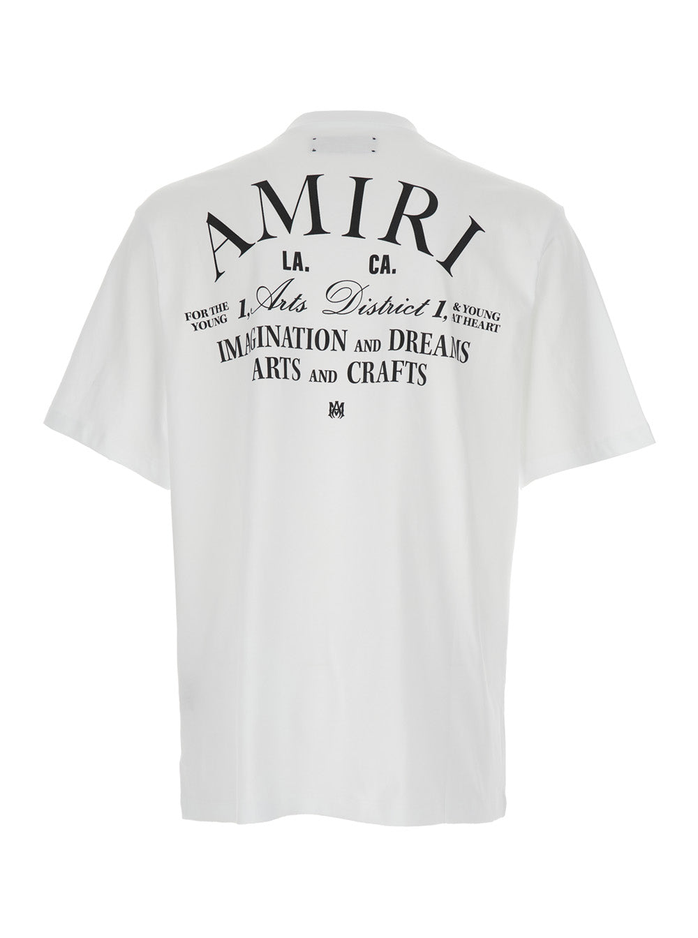 Amiri Men Crew Neck T-Shirt With Logo Lettering On Front And Back In White Cotton For Men AMIRI