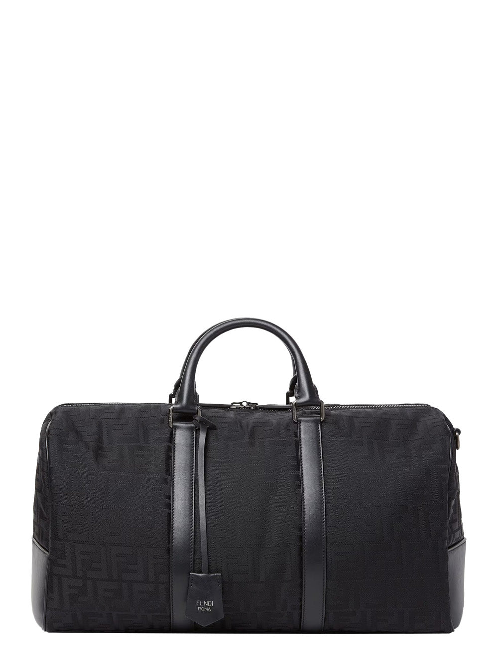 Fendi Men Black Suitcase With Adjustable And Removable Shoulder Strap And Padlock With Logo Lettering In Tech Fabric Man FENDI