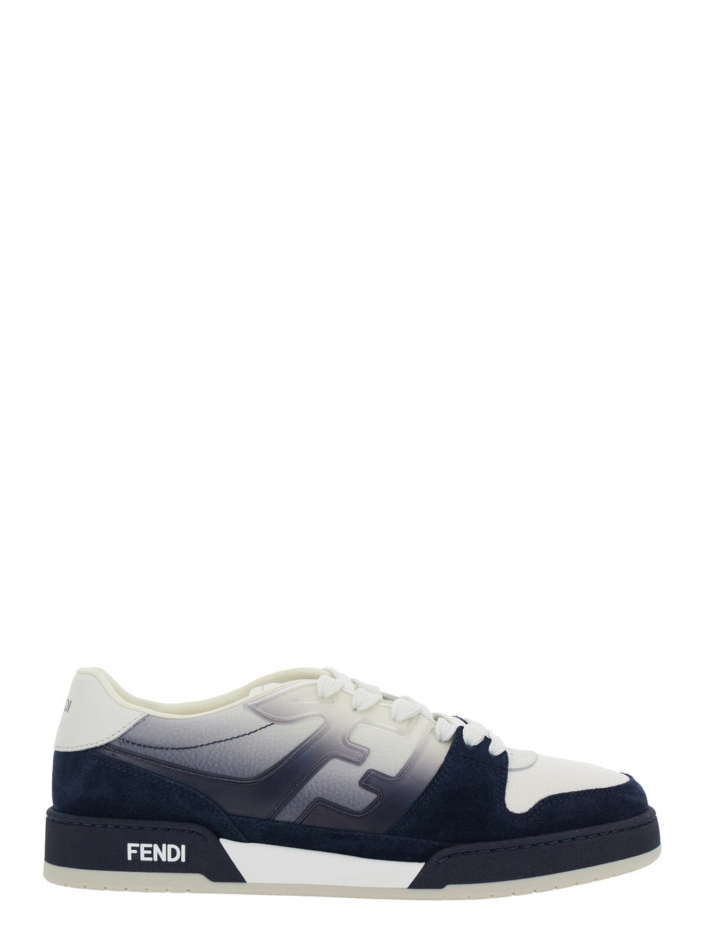 Fendi Men 'Fendi Match' Blue Low-Top Sneaker With Side Ff Logo And Faded Effect In Suede Man FENDI