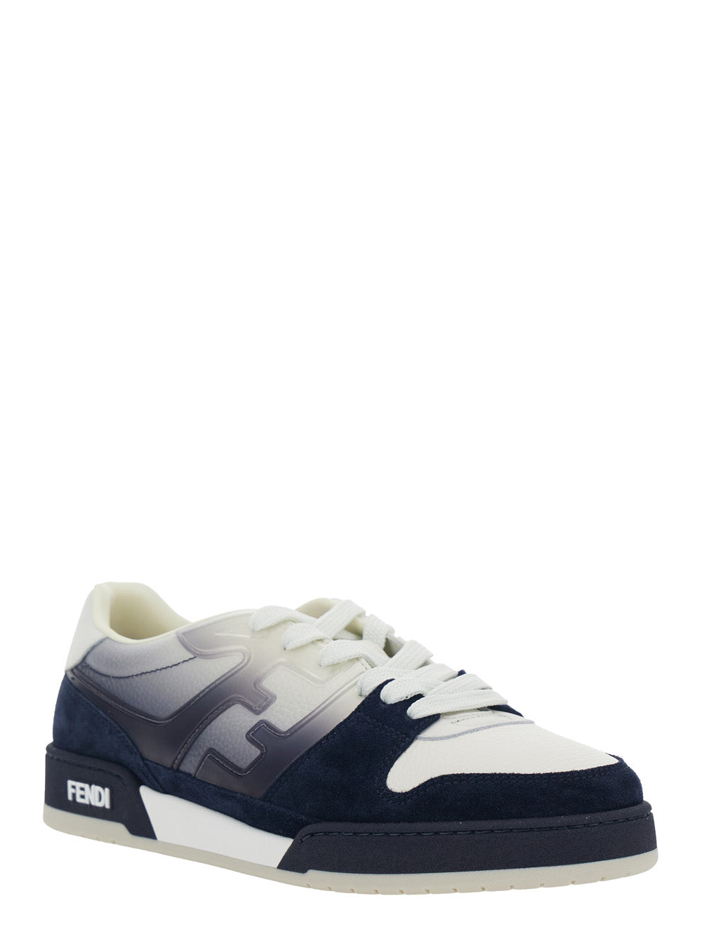Fendi Men 'Fendi Match' Blue Low-Top Sneaker With Side Ff Logo And Faded Effect In Suede Man FENDI