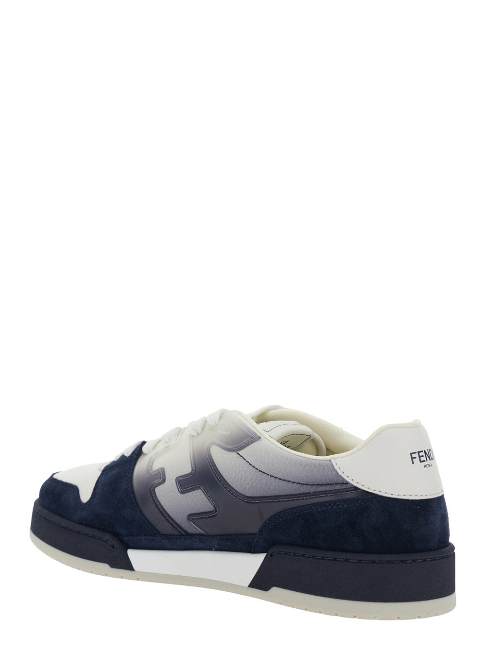 Fendi Men 'Fendi Match' Blue Low-Top Sneaker With Side Ff Logo And Faded Effect In Suede Man FENDI
