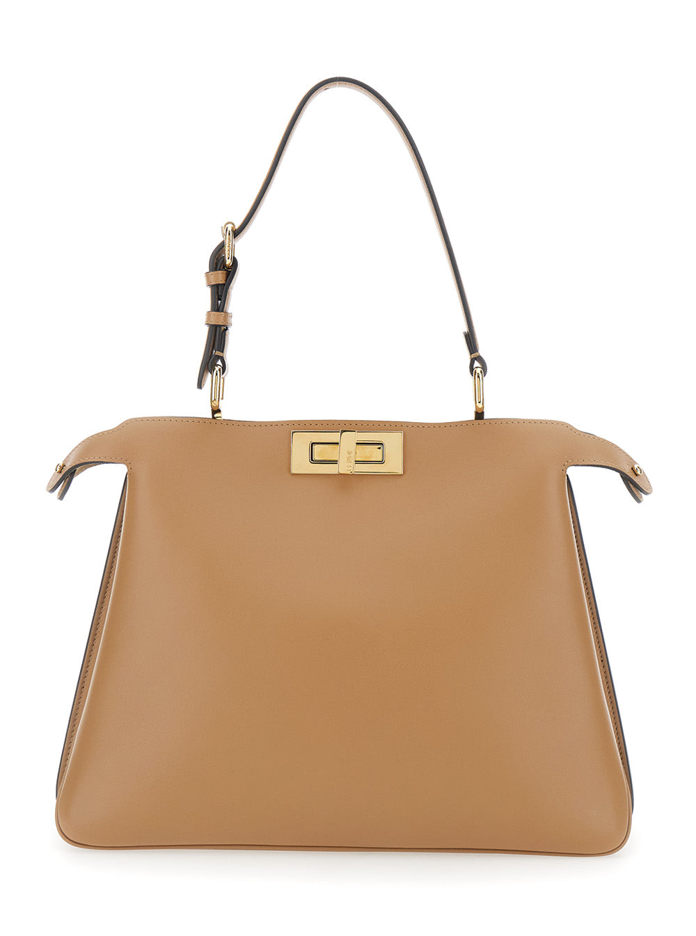 Fendi Women 'Peekaboo Soft' Beige Medium Handbag With One Adjustable And Removable Top Handle And Turn-Lock Closure On Both Sides In Leather Woman FENDI