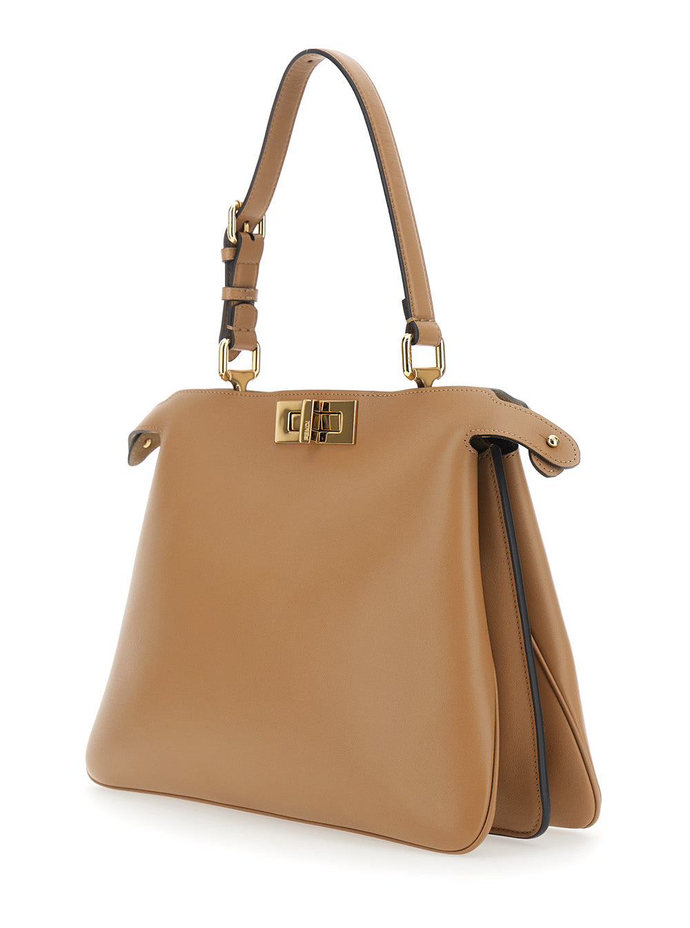 Fendi Women 'Peekaboo Soft' Beige Medium Handbag With One Adjustable And Removable Top Handle And Turn-Lock Closure On Both Sides In Leather Woman FENDI