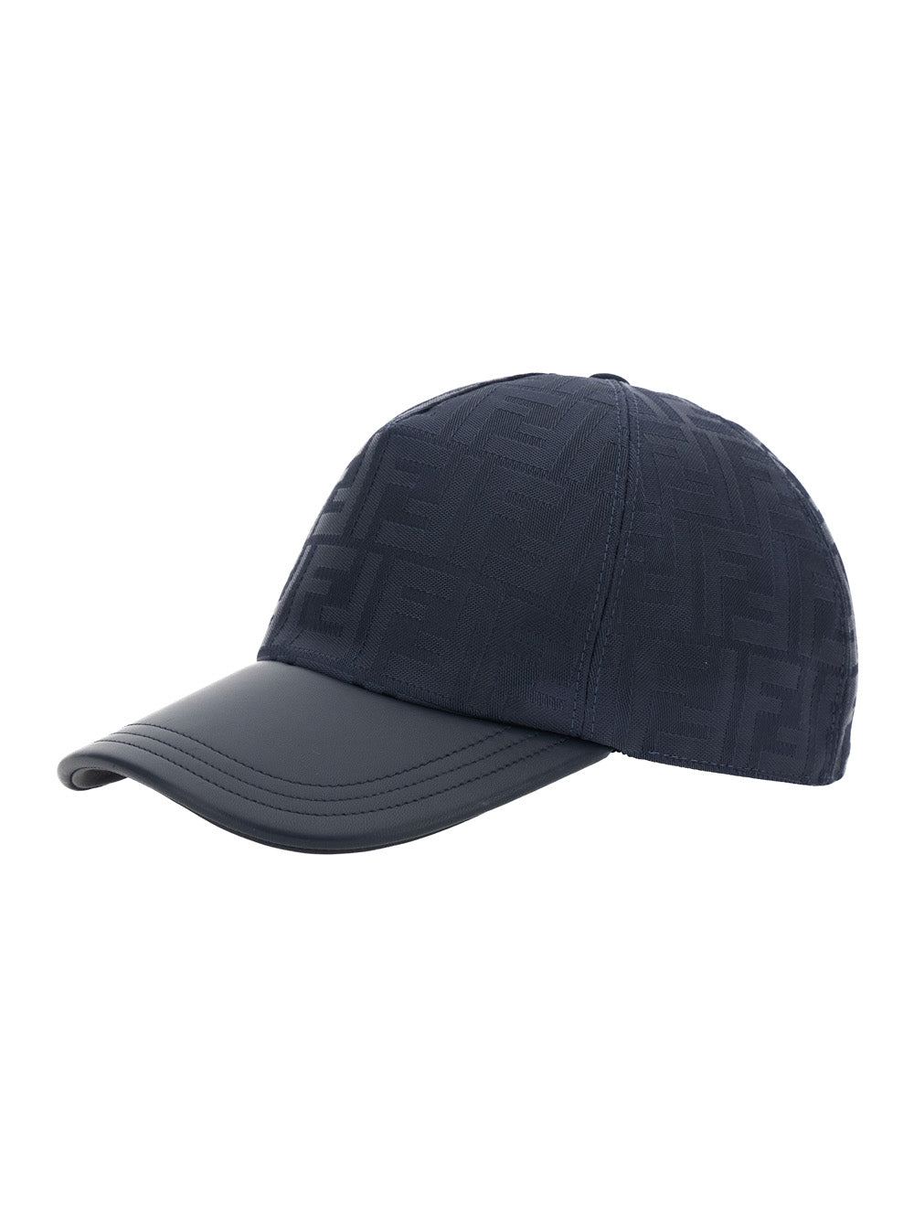 Fendi Men Blue Baseball Cap With Curved Brim In Ff Canvas Man FENDI