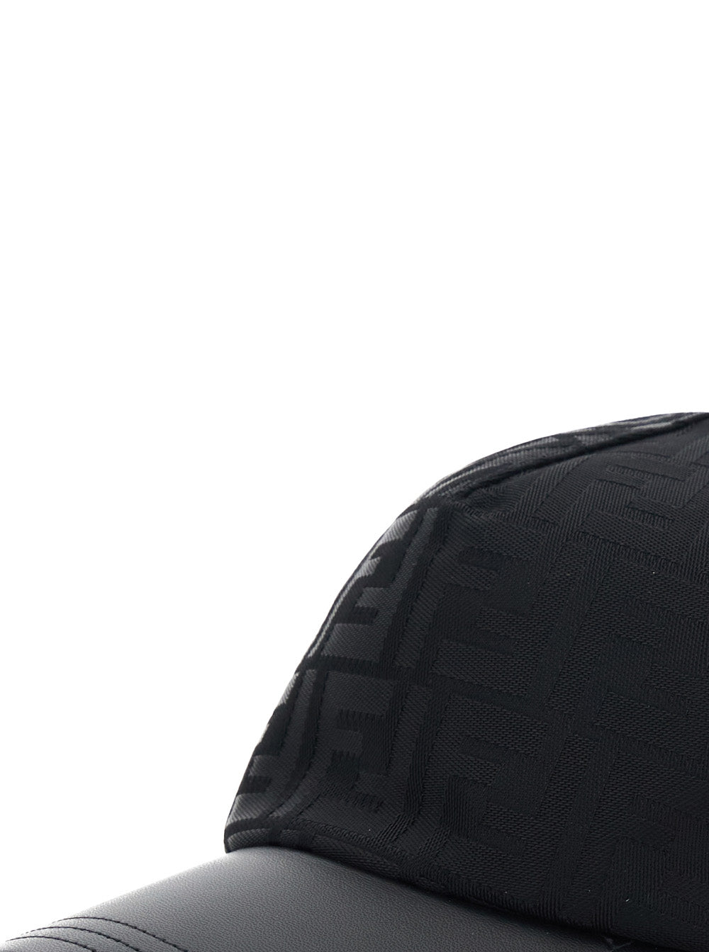 Fendi Men Black Baseball Cap With Curved Brim In Ff Canvas Man FENDI