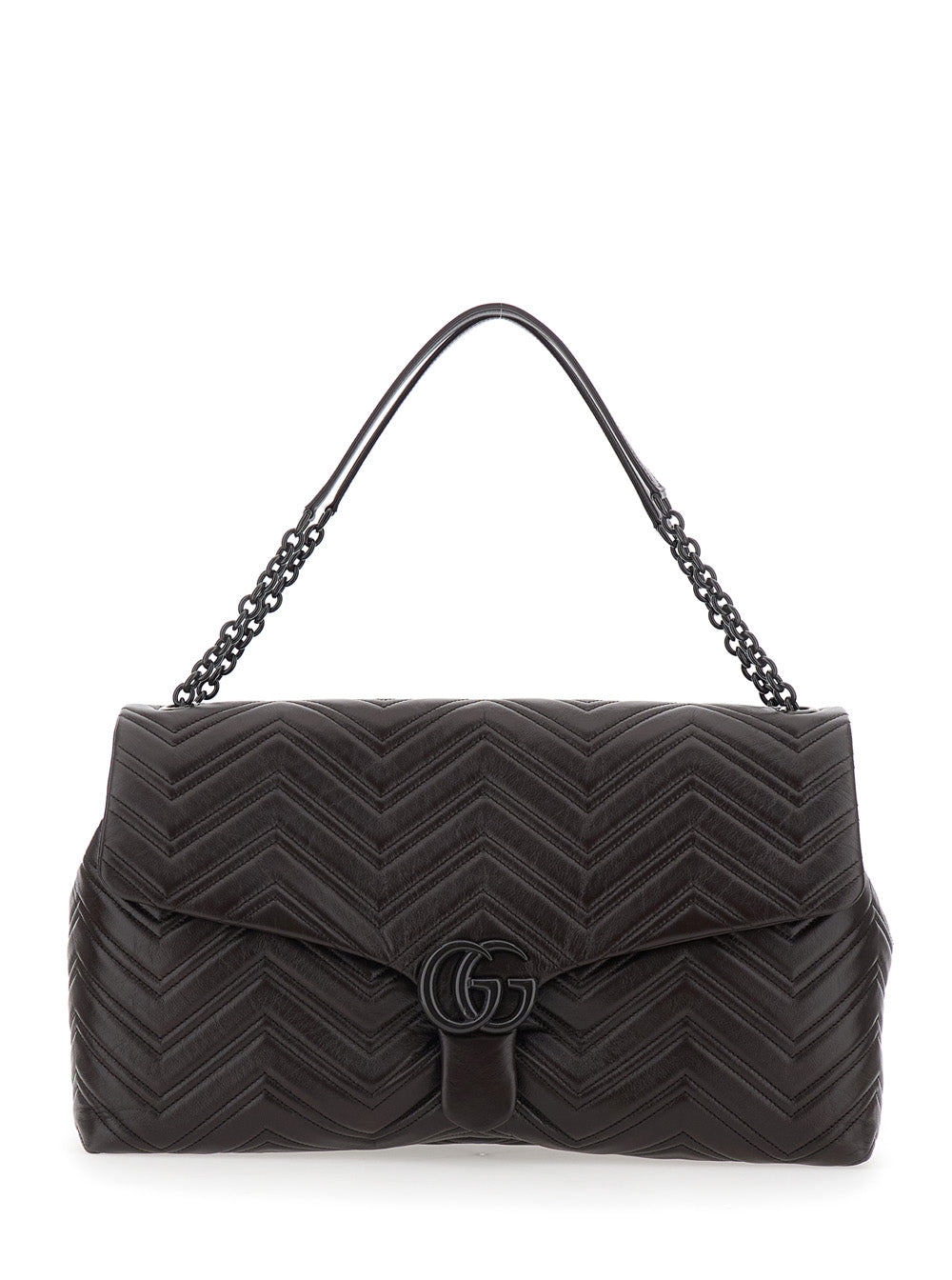 Gucci Women Brown Crossbody Bag With Sliding Chain-Link Shoulder Strap And Gg Plaque On The Front In Leather Woman GUCCI