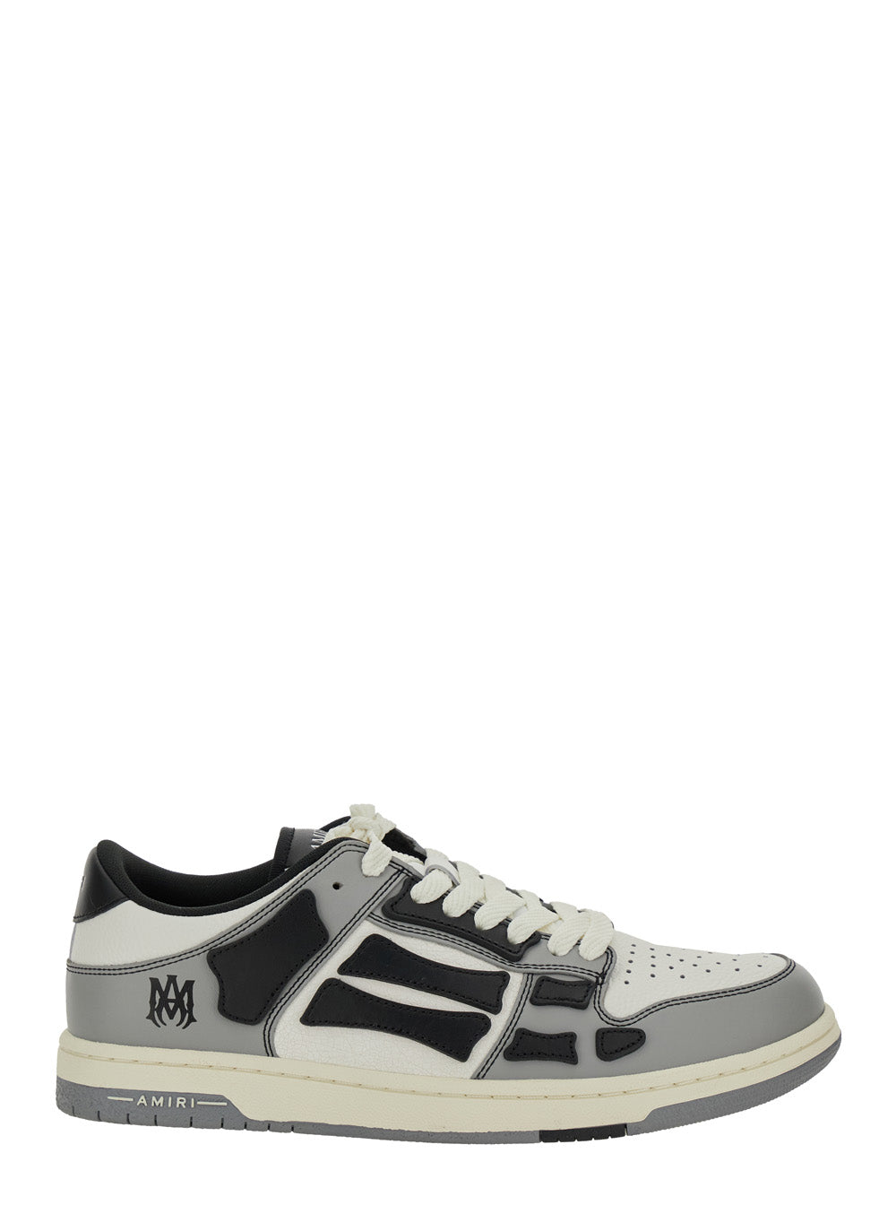 Amiri Men 'Skel Top Low' Grey Sneakers With Logo Patch On Thetongue And Contrasting Details On The Side In Leather Man AMIRI