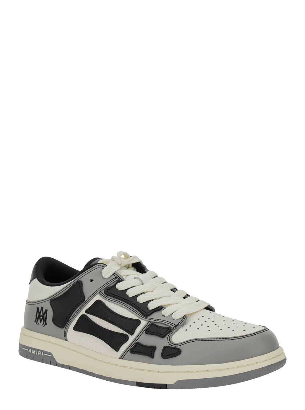 Amiri Men 'Skel Top Low' Grey Sneakers With Logo Patch On Thetongue And Contrasting Details On The Side In Leather Man AMIRI