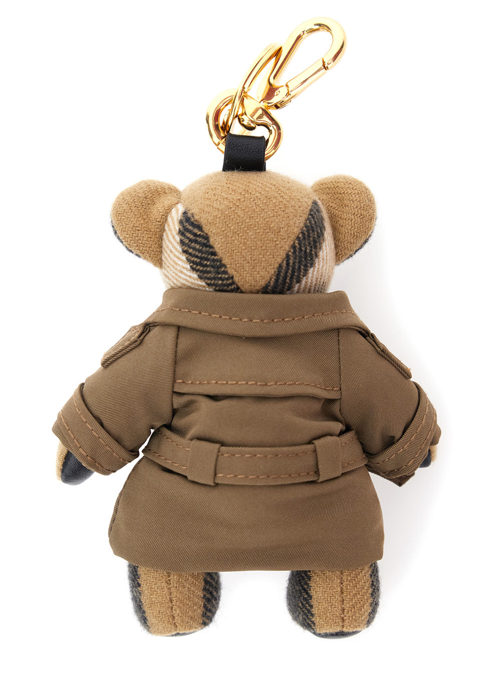 Burberry Women Brown  'Thomas City' Keychain With Bear Charm And Lobster Claw In Cashmere And Metal Woman BURBERRY