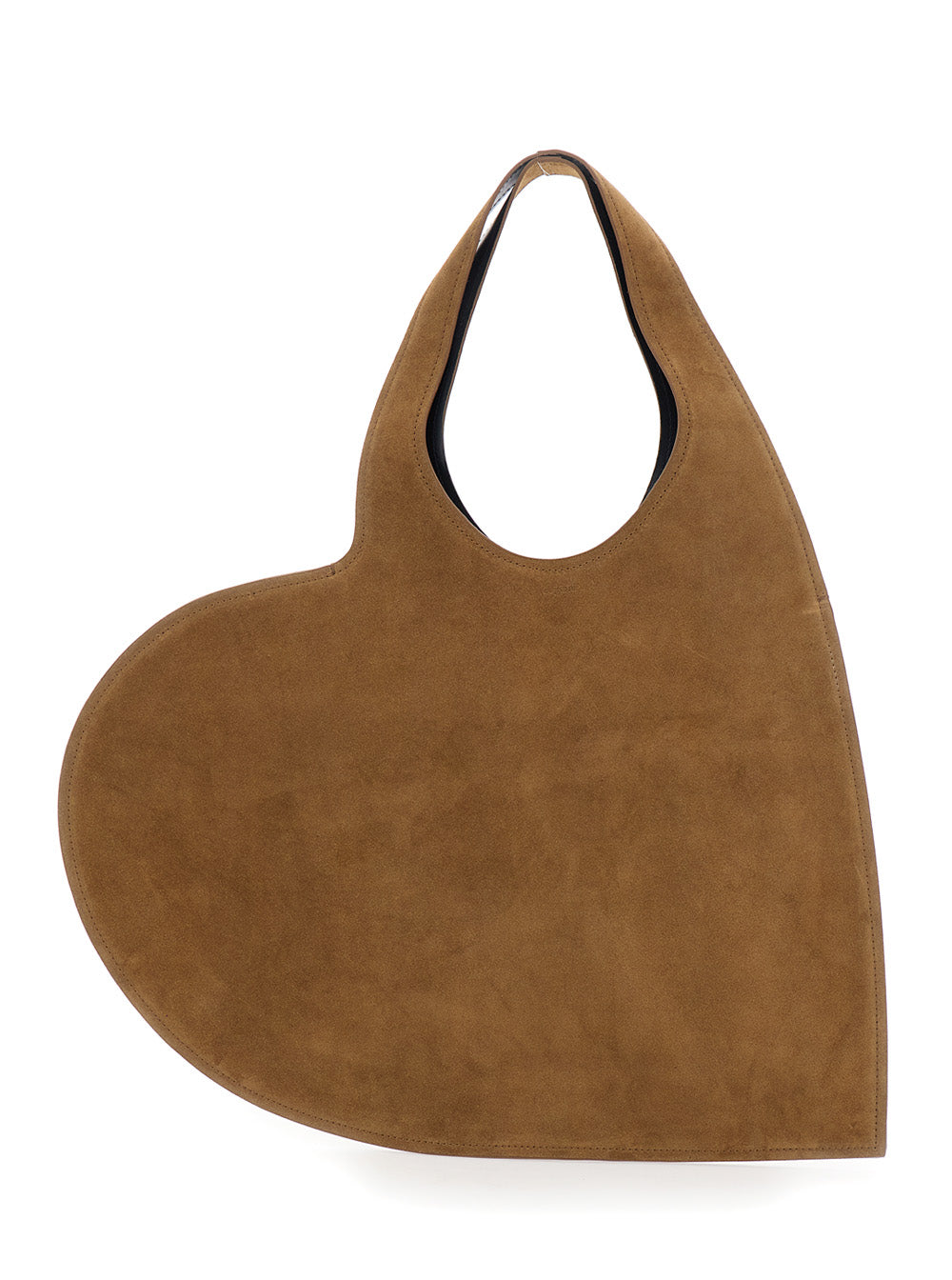 Coperni Women Brown Heart Shaped Shoulder Bag With Cut-Out On The Handle In Suede Woman COPERNI