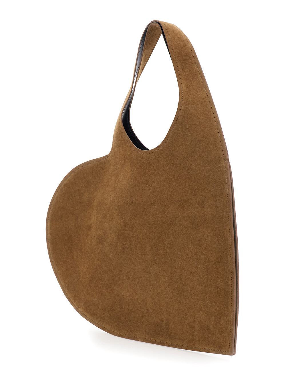 Coperni Women Brown Heart Shaped Shoulder Bag With Cut-Out On The Handle In Suede Woman COPERNI