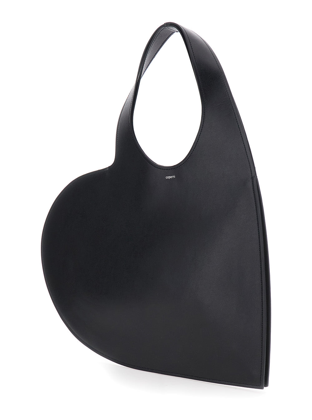 Coperni Women Black Heart Shaped Shoulder Bag With Cut-Out On The Handle In Suede Woman COPERNI