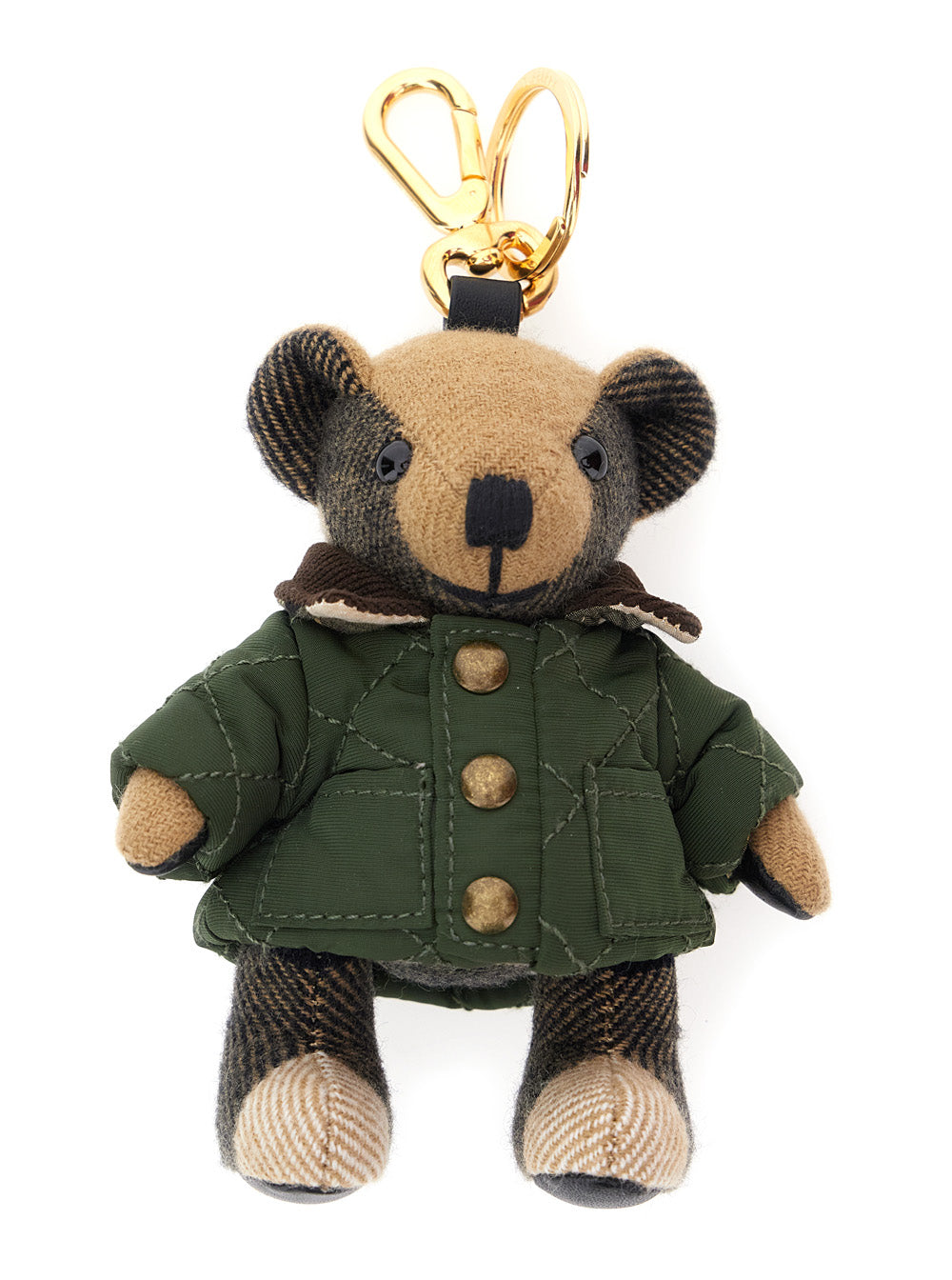 Burberry Women Green 'Thomas Countryside' Keychain With Bear Charm And Lobster Claw In Cashmere And Metal Woman BURBERRY